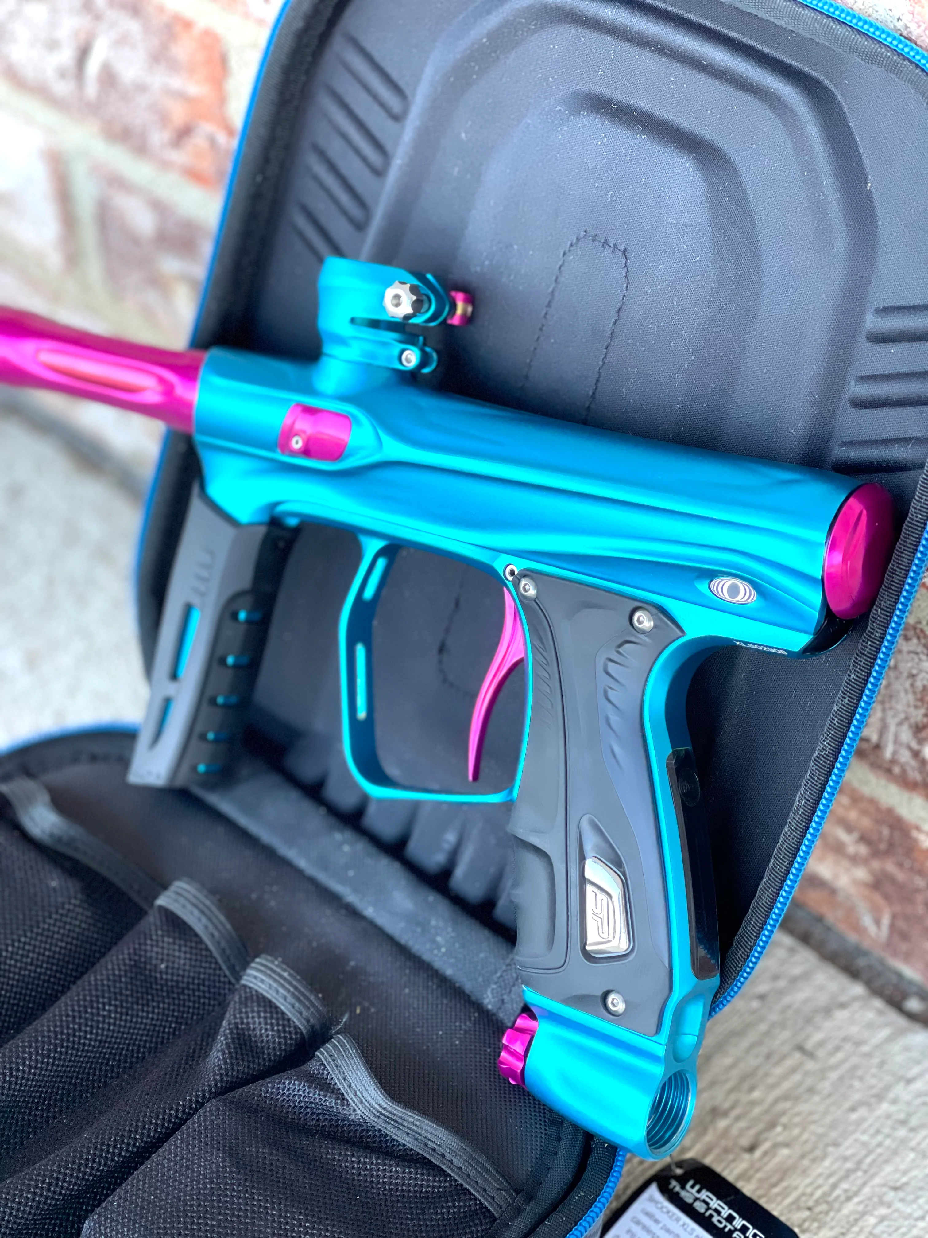 Used Shocker XLS Paintball Gun - Dust Teal / Gloss Pink (Cotton Candy) - Image 2