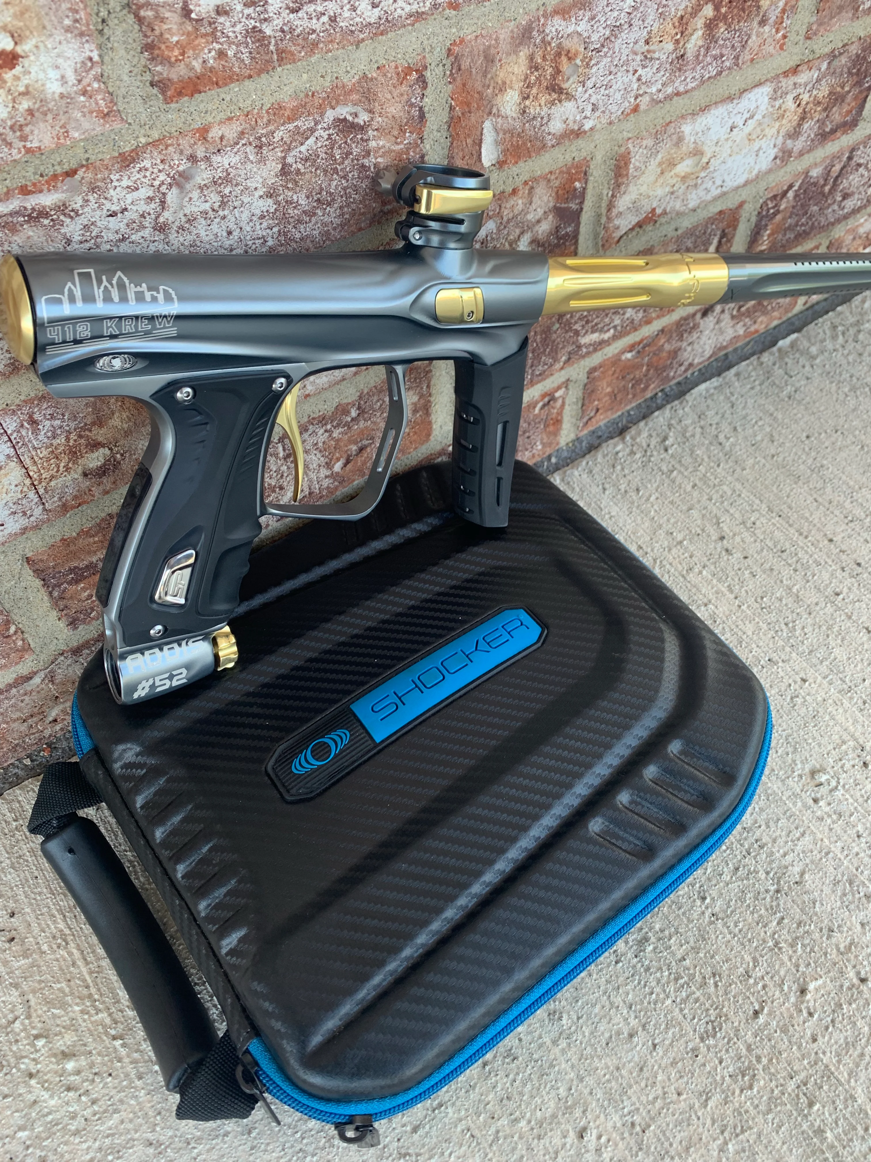 Used Shocker XLS Paintball Marker- Gray/Gold - Image 3
