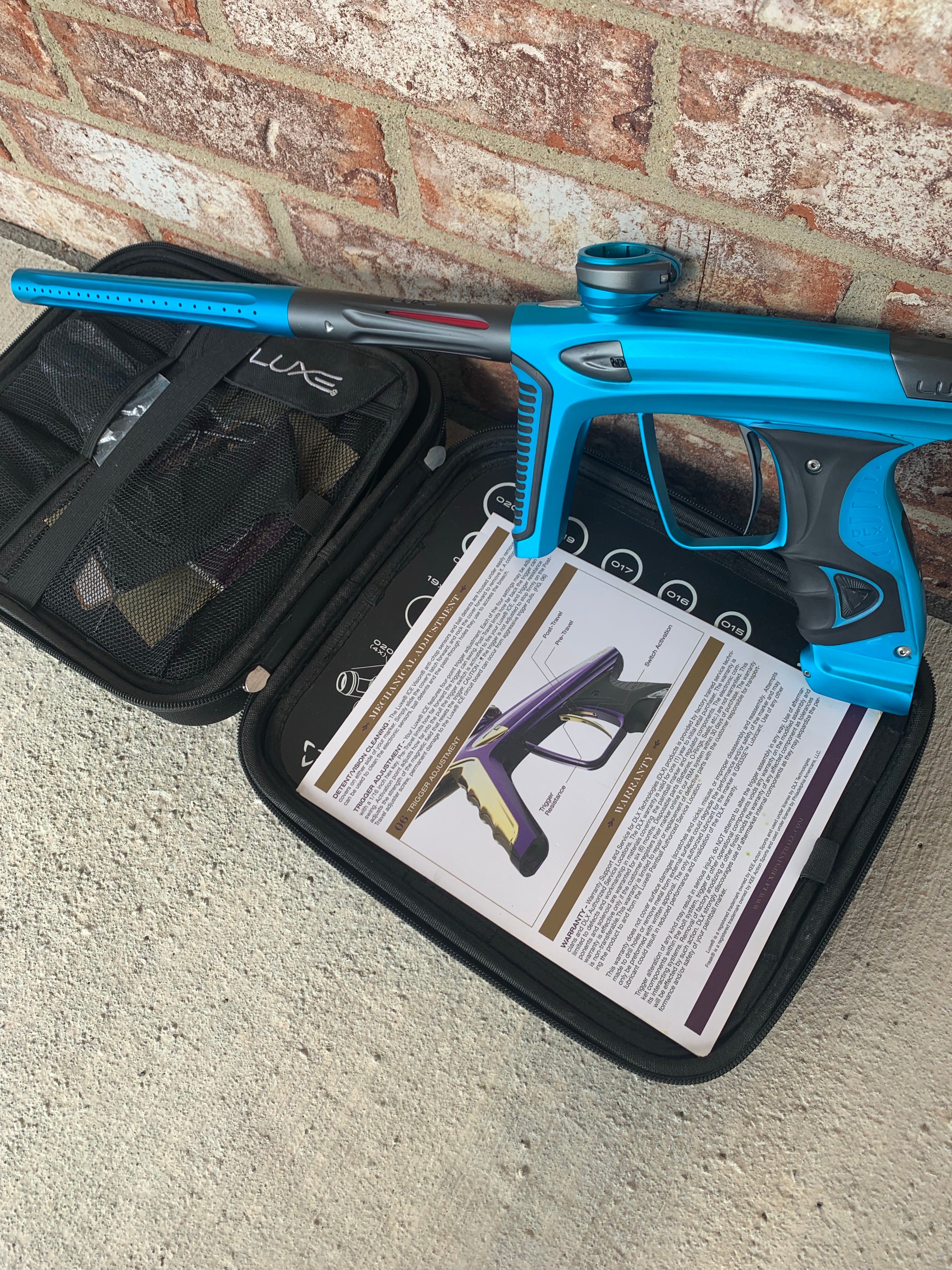 Used Smart Parts DLX Ice Paintball Marker- Teal/Gray - Image 5