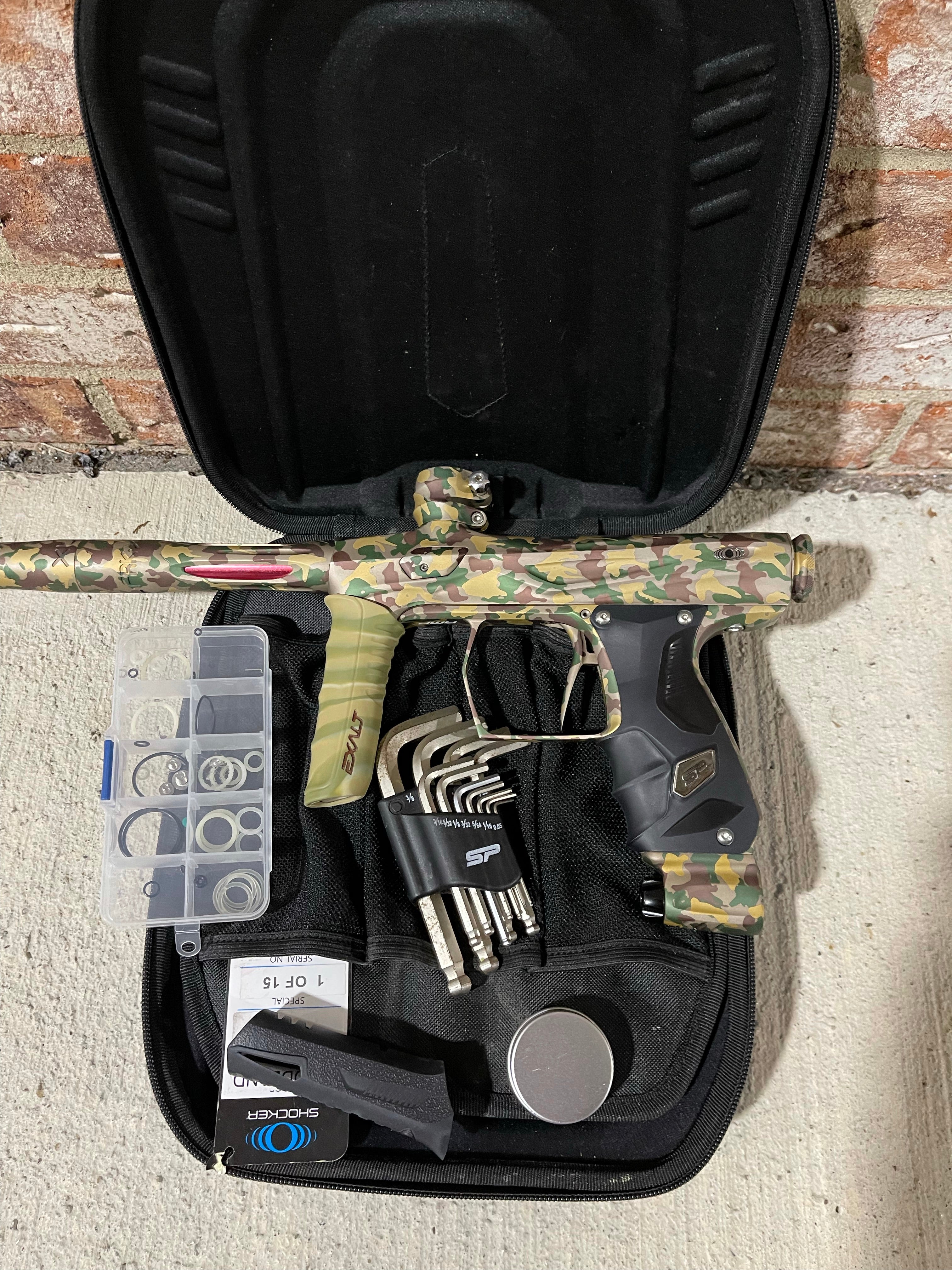 Used SP Shocker Amp Paintball Gun - LE Woodland Camo #1 (Owners Gun) - Image 6