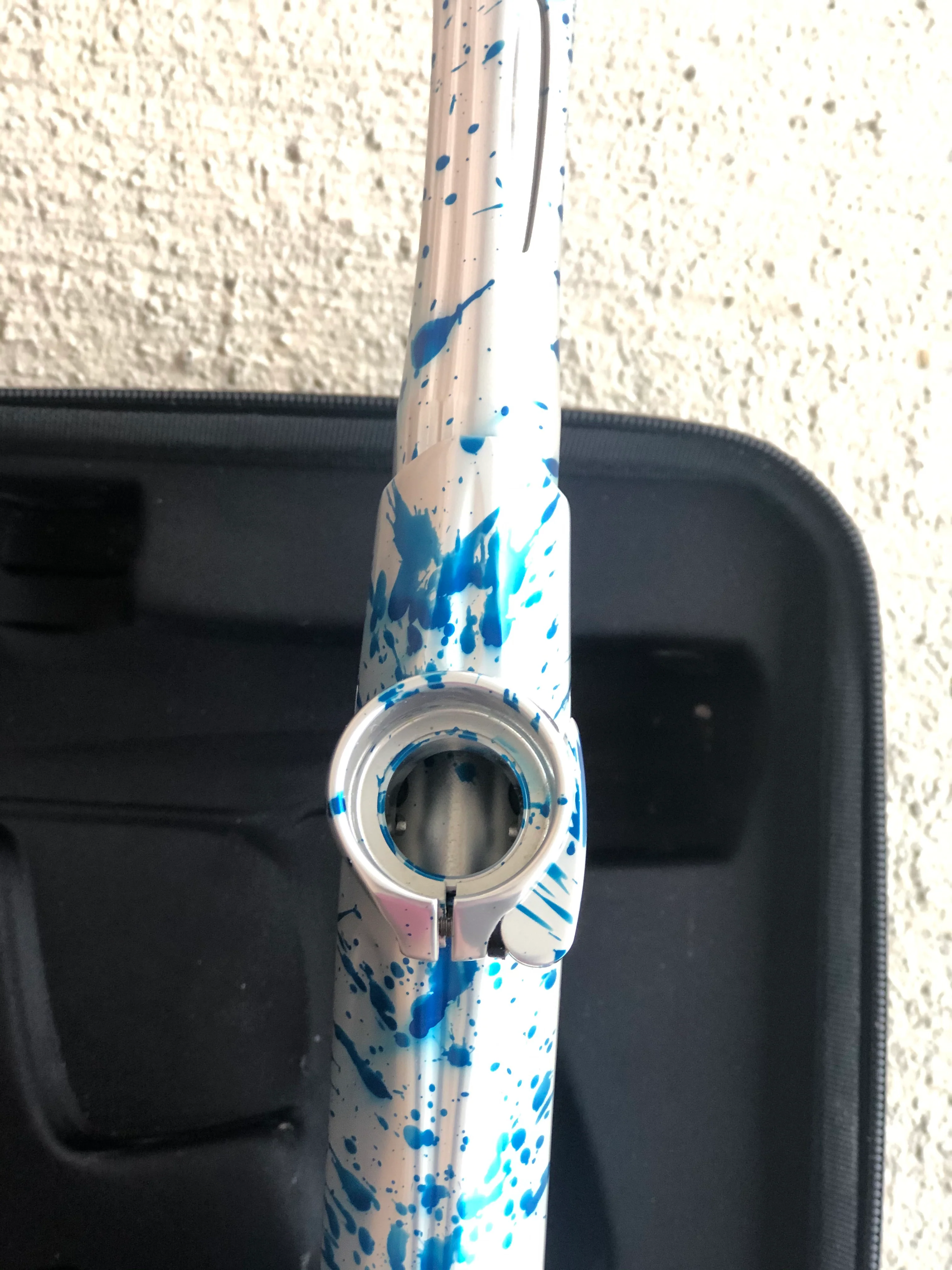 Used SP Shocker RSX Paintball Gun - Silver/Blue Splash - Image 7