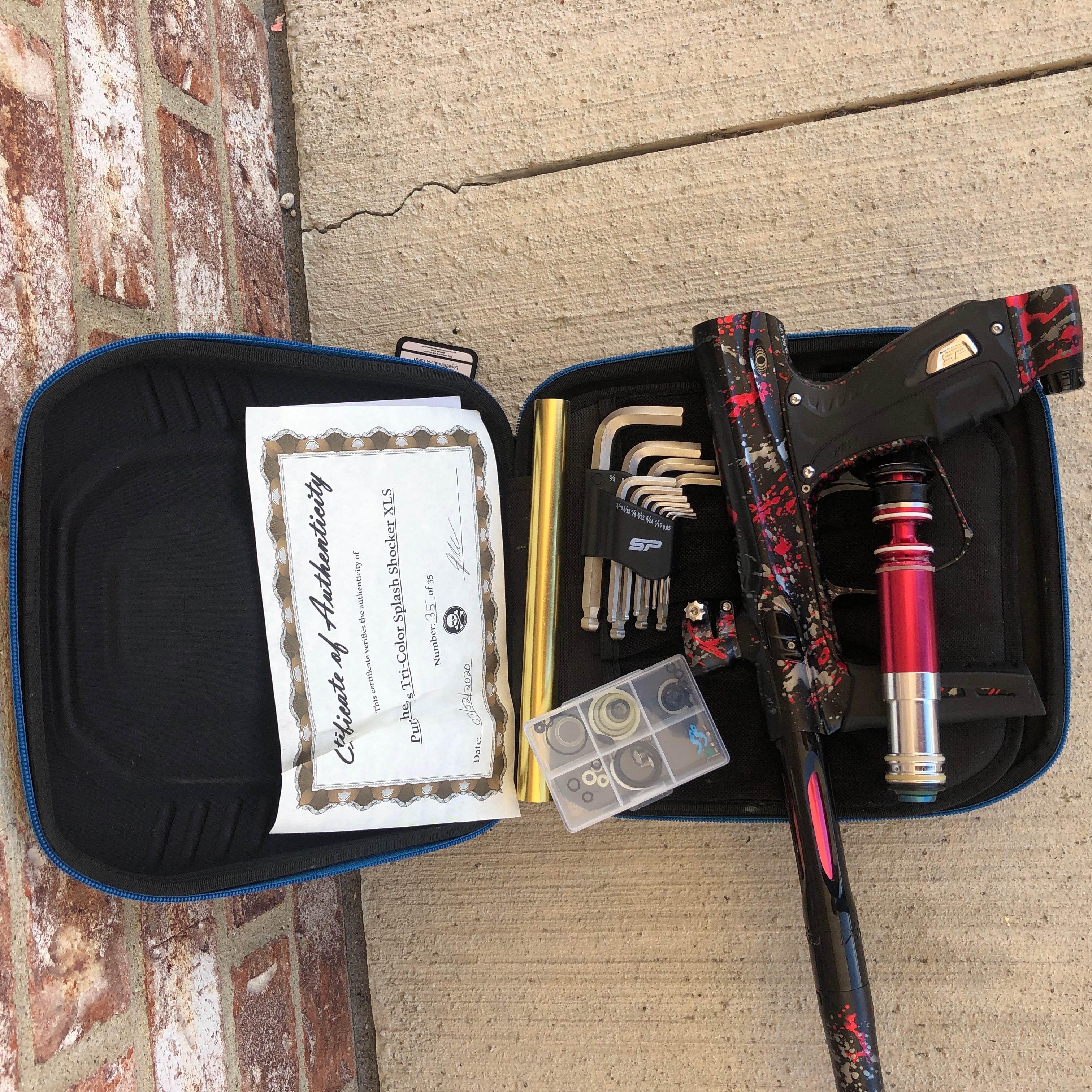 Used SP Shocker XLS Paintball Marker - Punisher's Tri-Color Splash - #35 of 35 - Image 5