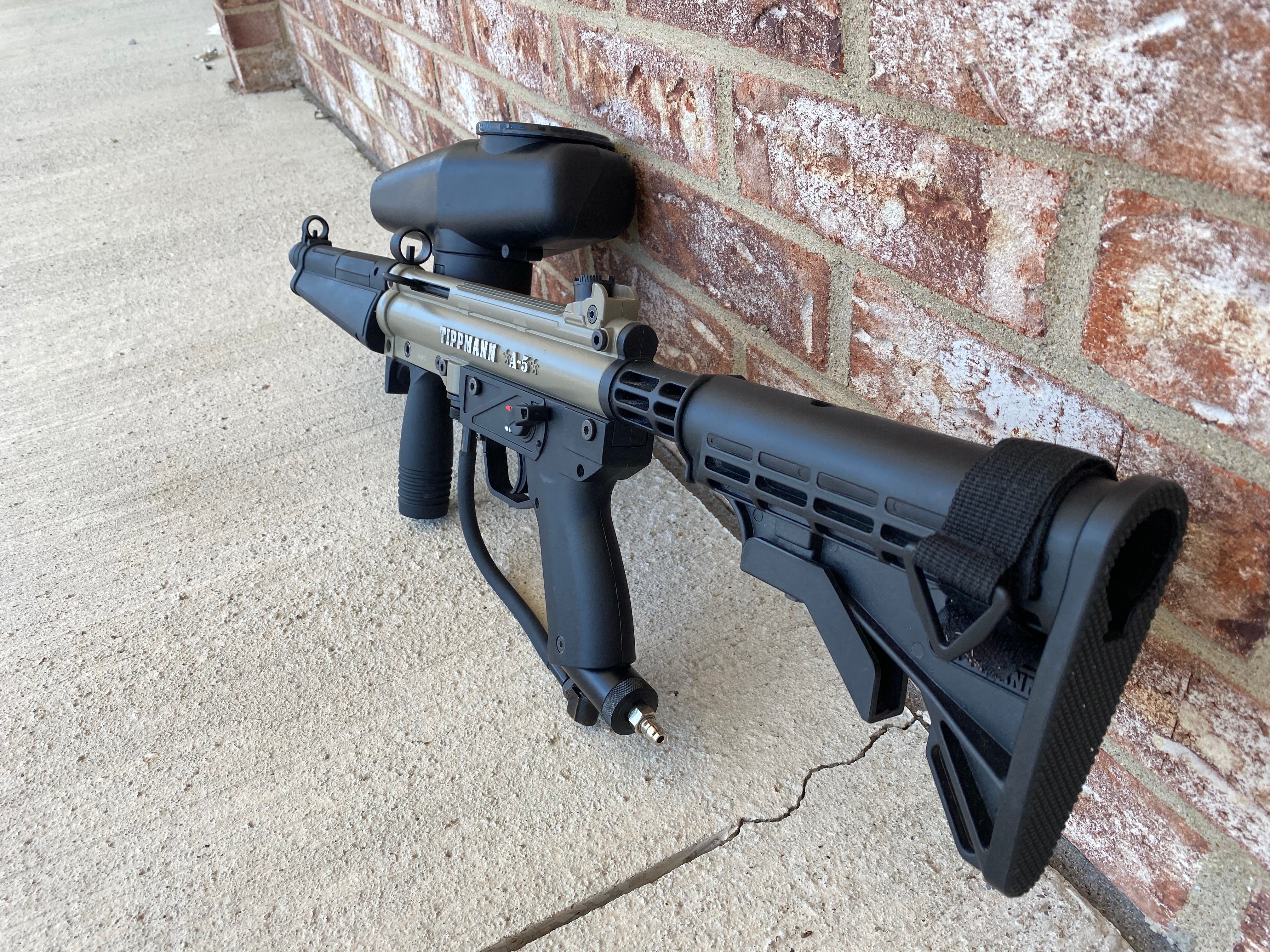 Used Tippmann A-5 Paintball Marker - Olive / Black - Image 2
