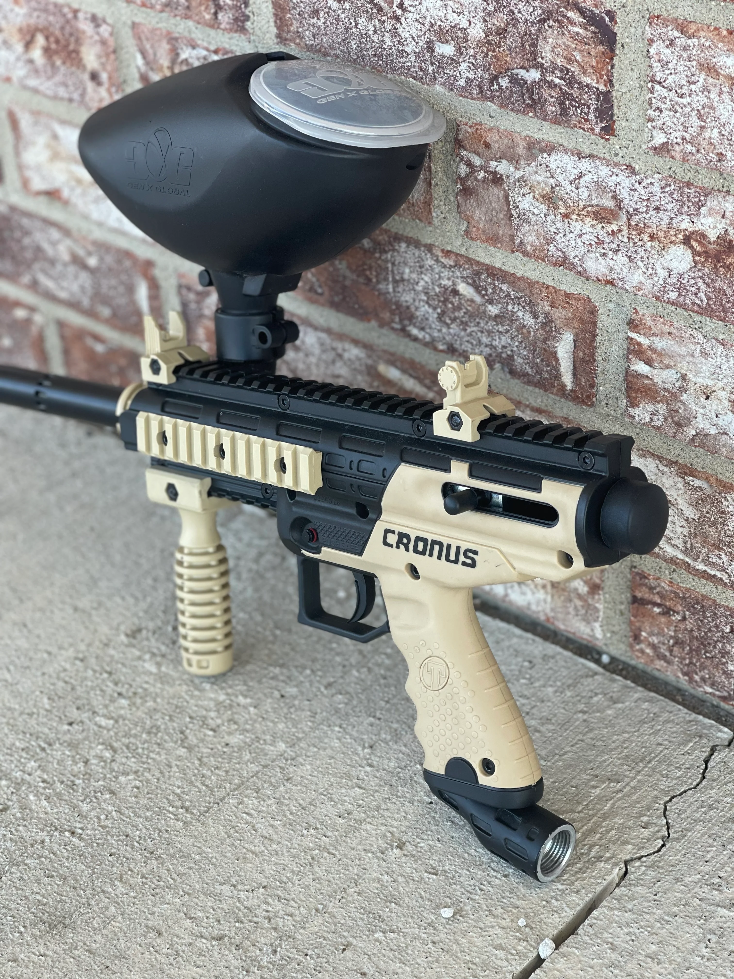 Used Tippmann Cronus Basic - Tan w/ GXG Gravity Loader - Image 2