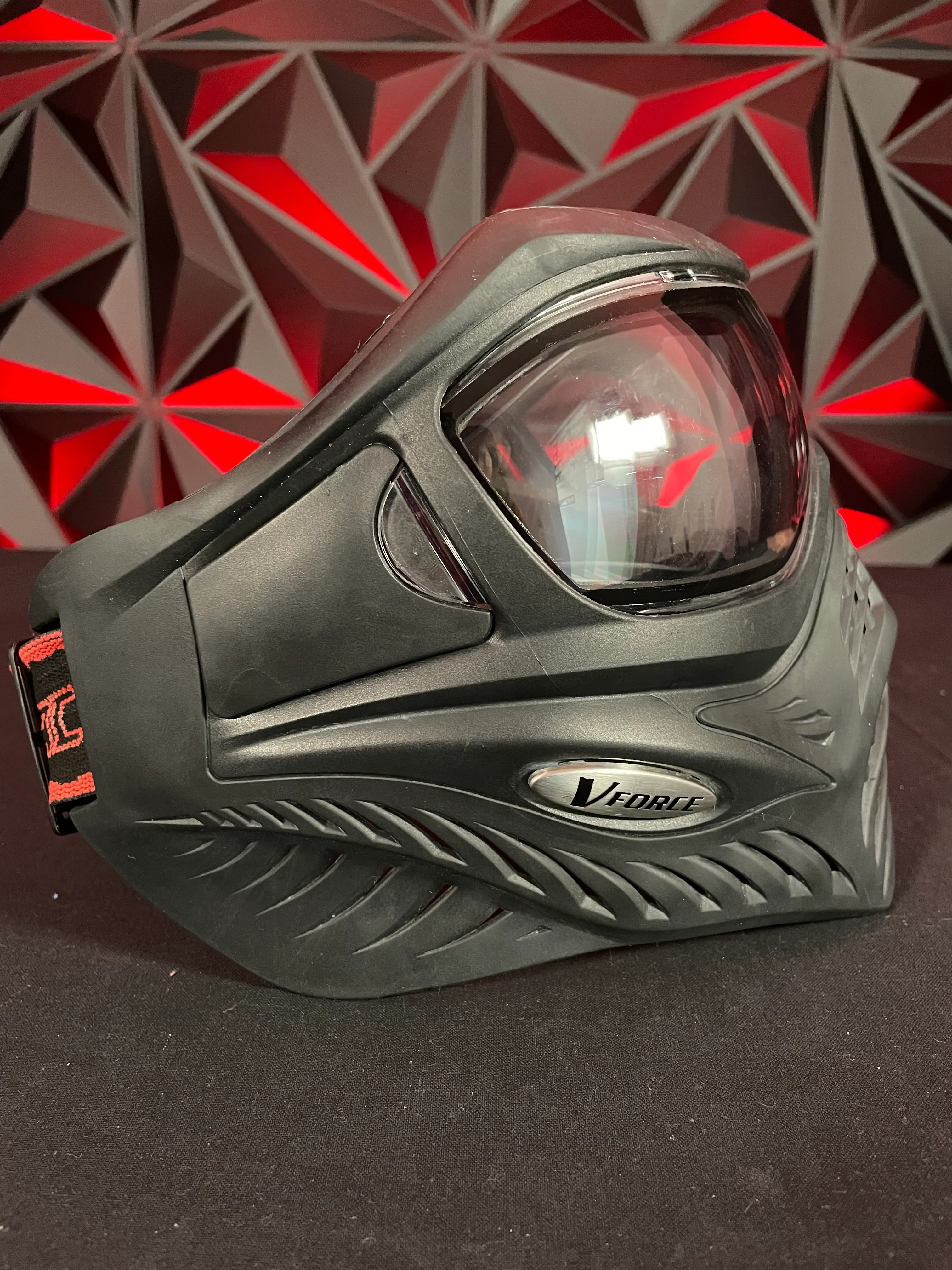 Used V-Force Grill Paintball Mask - Black w/Soft Goggle Bag - Image 2