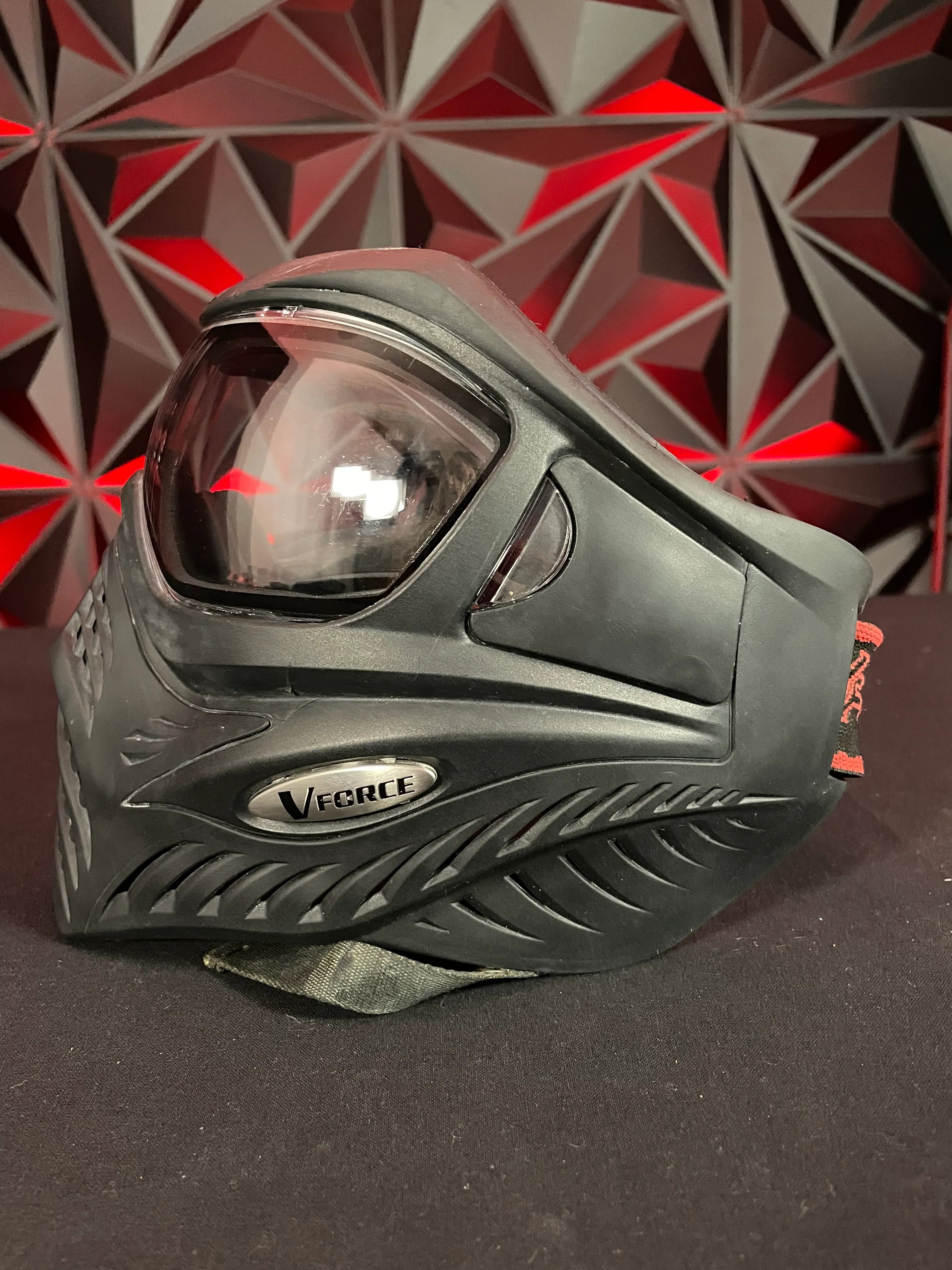Used V-Force Grill Paintball Mask - Black w/Soft Goggle Bag - Image 3
