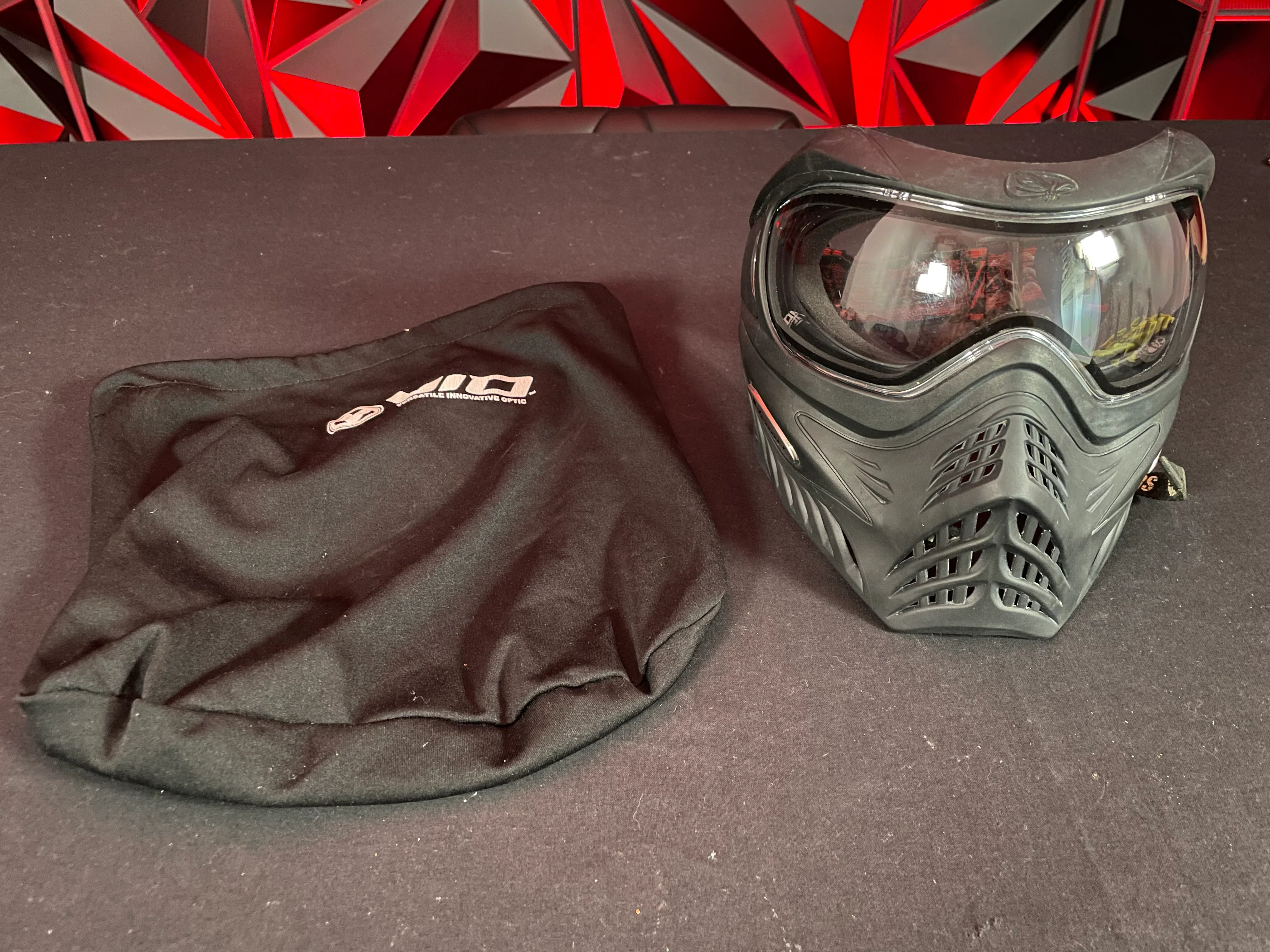 Used V-Force Grill Paintball Mask - Black w/Soft Goggle Bag - Image 5