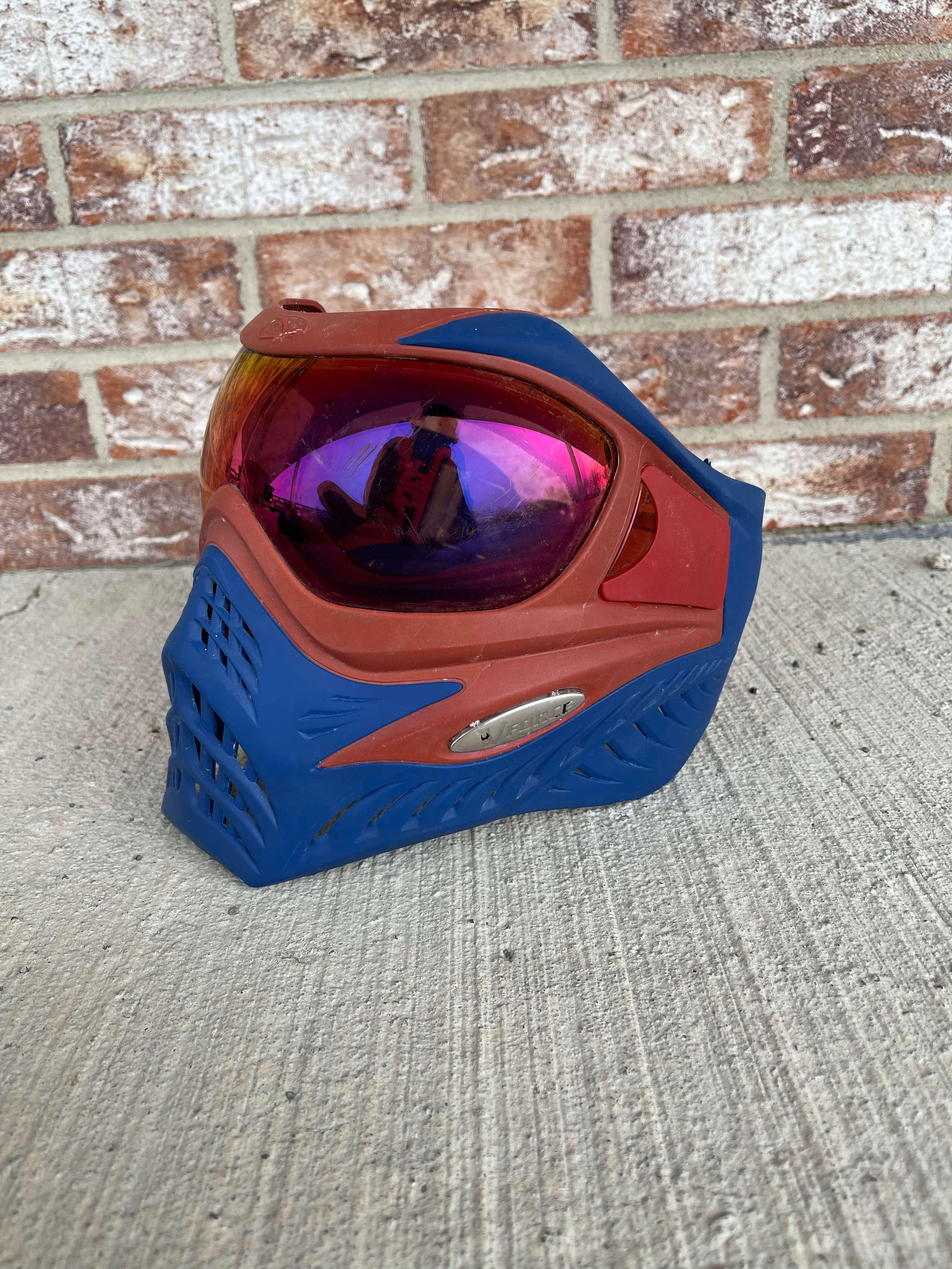 Used V-Force Grill Paintball Mask - Blue / Red - Image 2