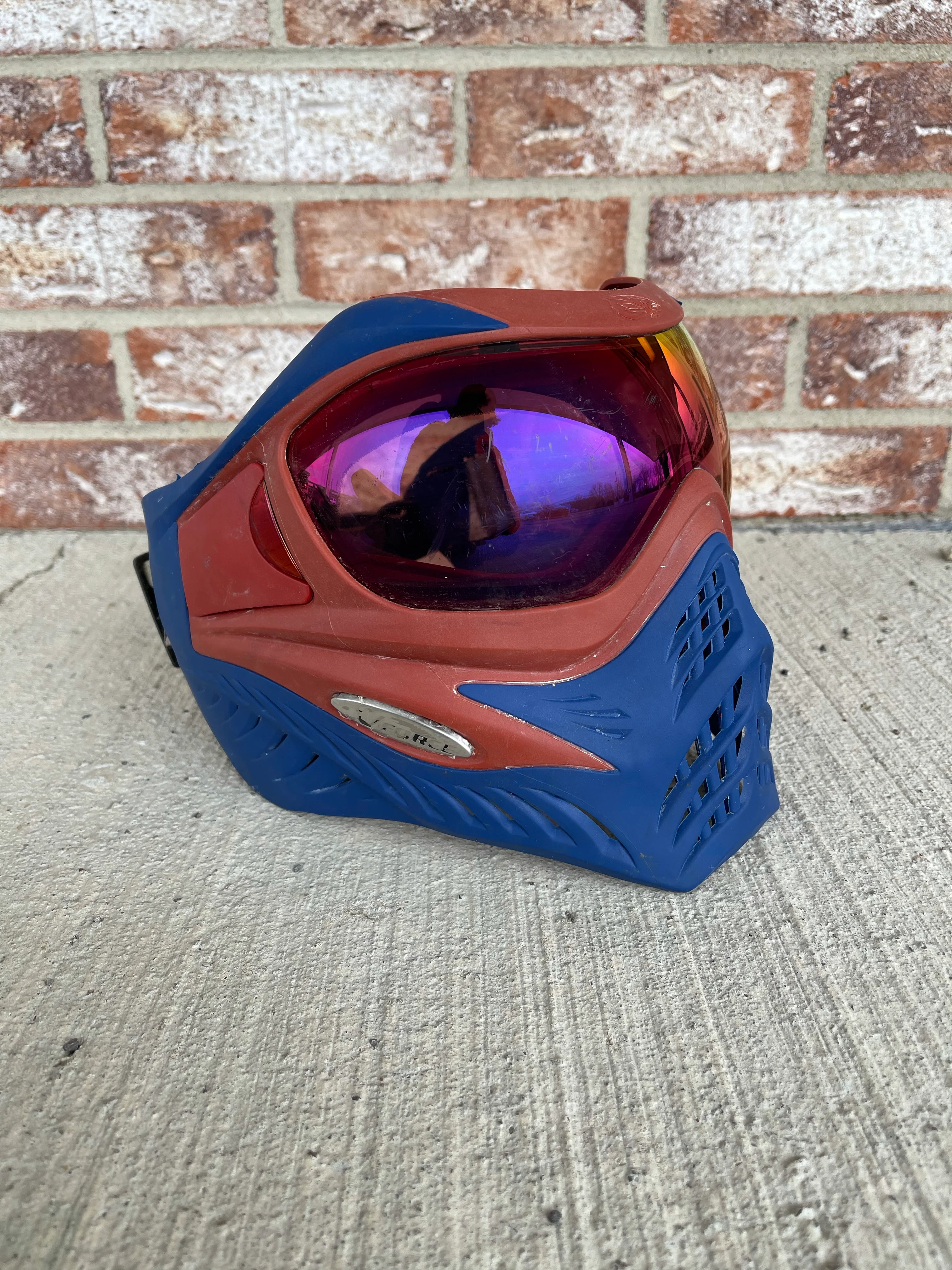 Used V-Force Grill Paintball Mask - Blue / Red - Image 3