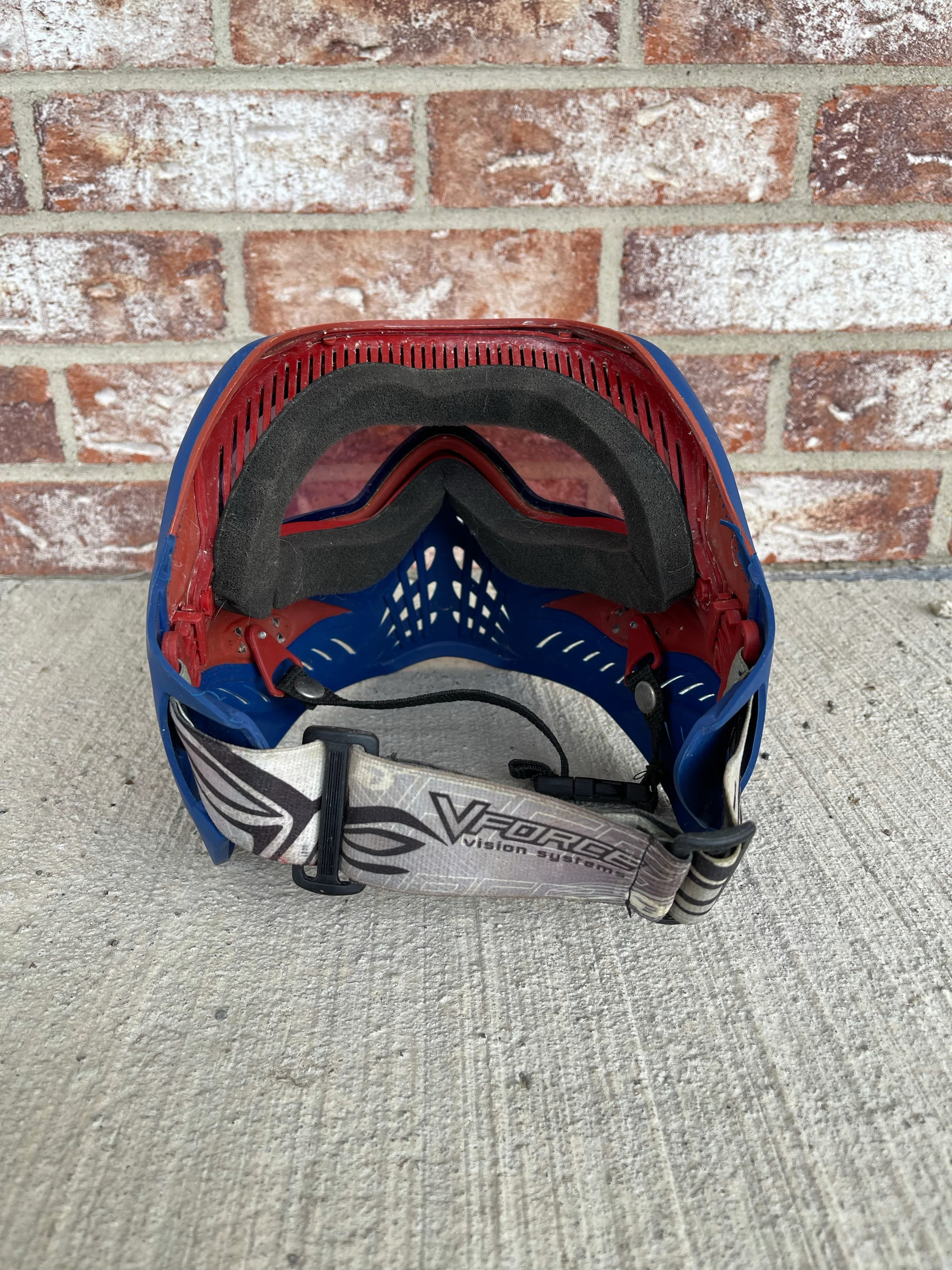 Used V-Force Grill Paintball Mask - Blue / Red - Image 4