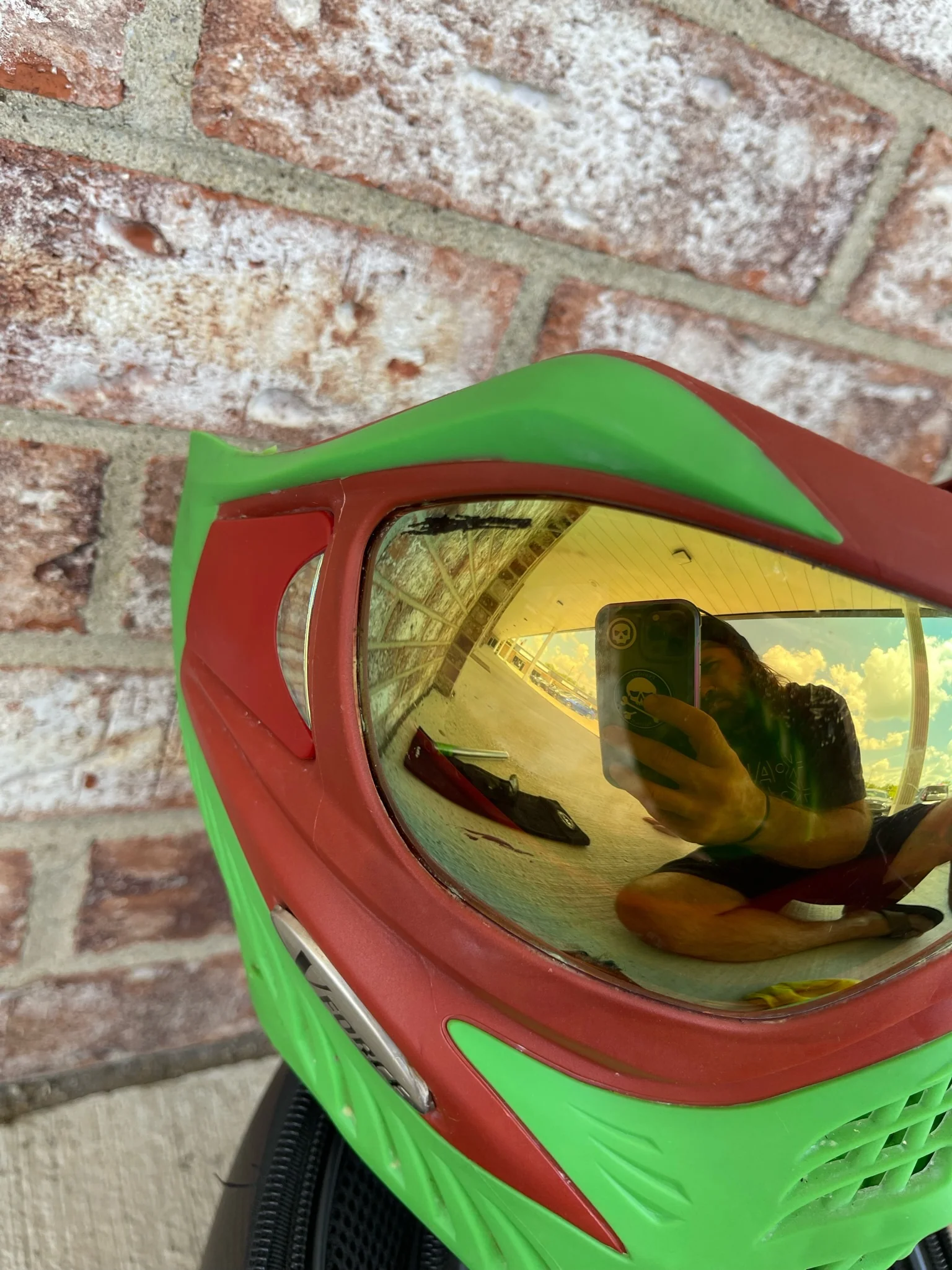 Used V-Force Grill Paintball Mask - Cowabunganga Series - Green/Red w/ 2 lenses & Exalt Goggle Case - Image 8