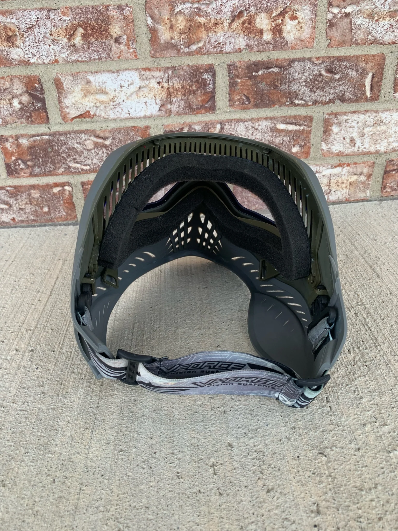 Used V-Force Grill Paintball Mask - Olive on Grey - Image 2