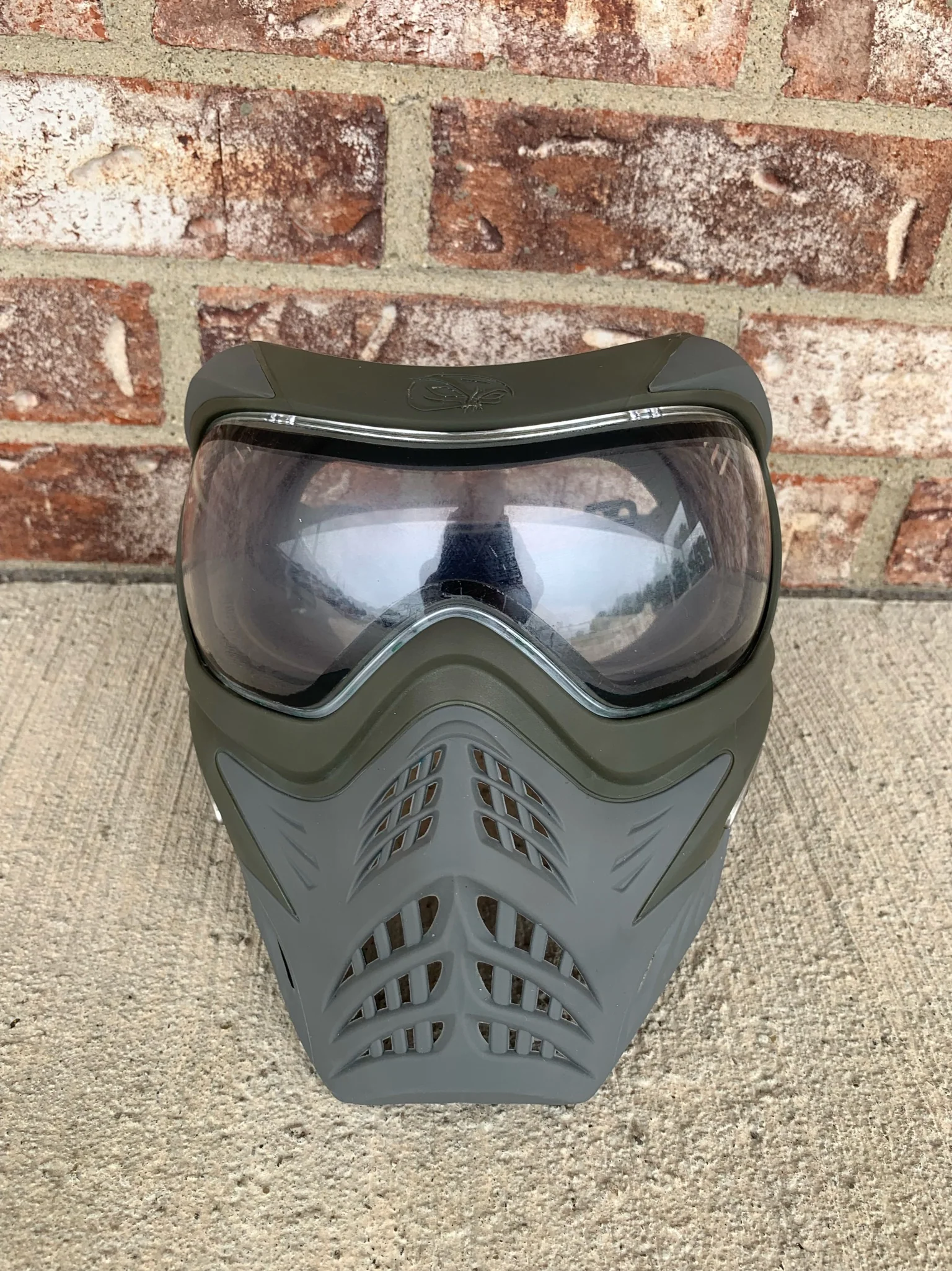 Used V-Force Grill Paintball Mask - Olive on Grey - Image 3