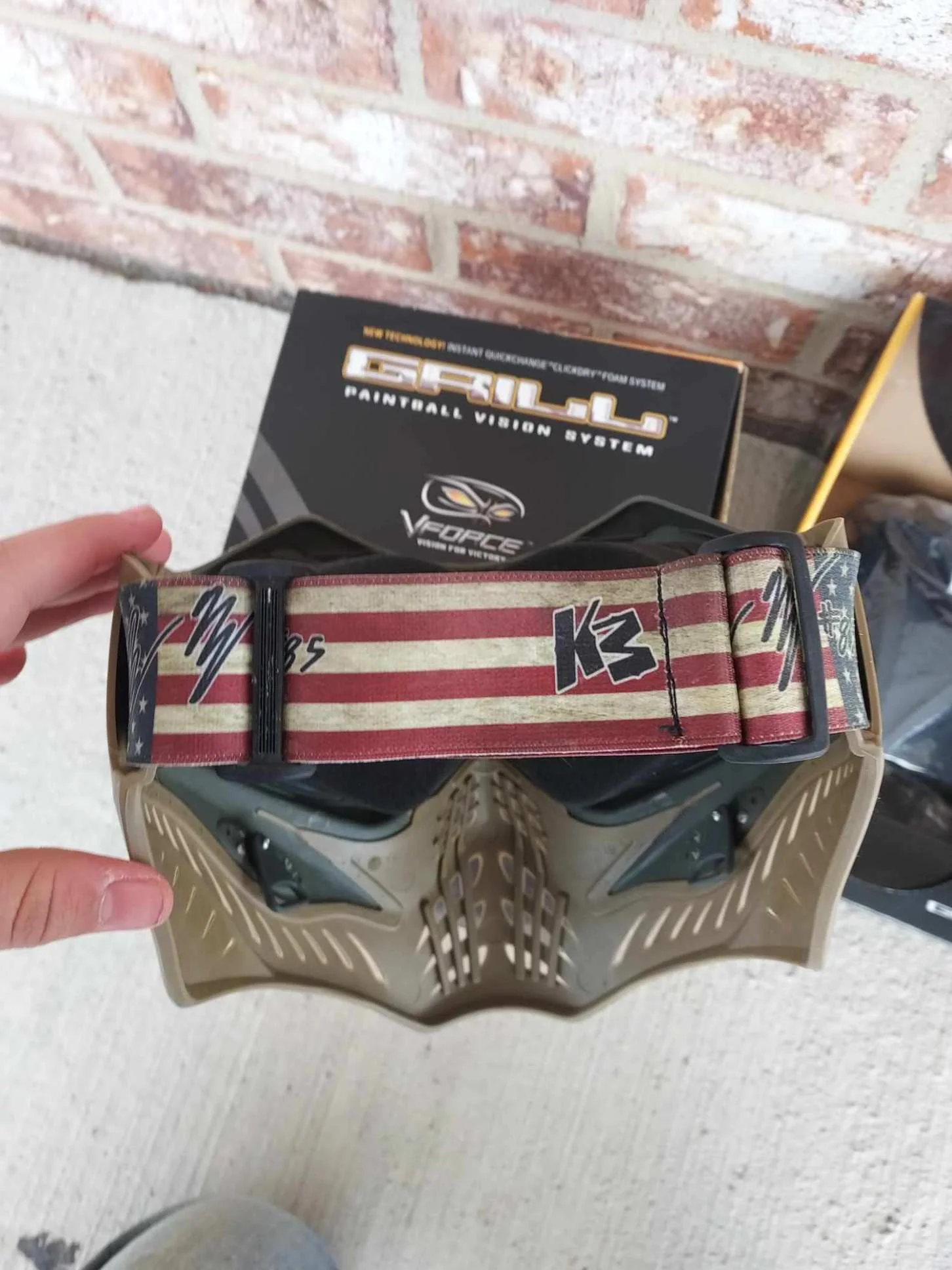 Used V-Force Grill Paintball Mask - Swamp - Image 3
