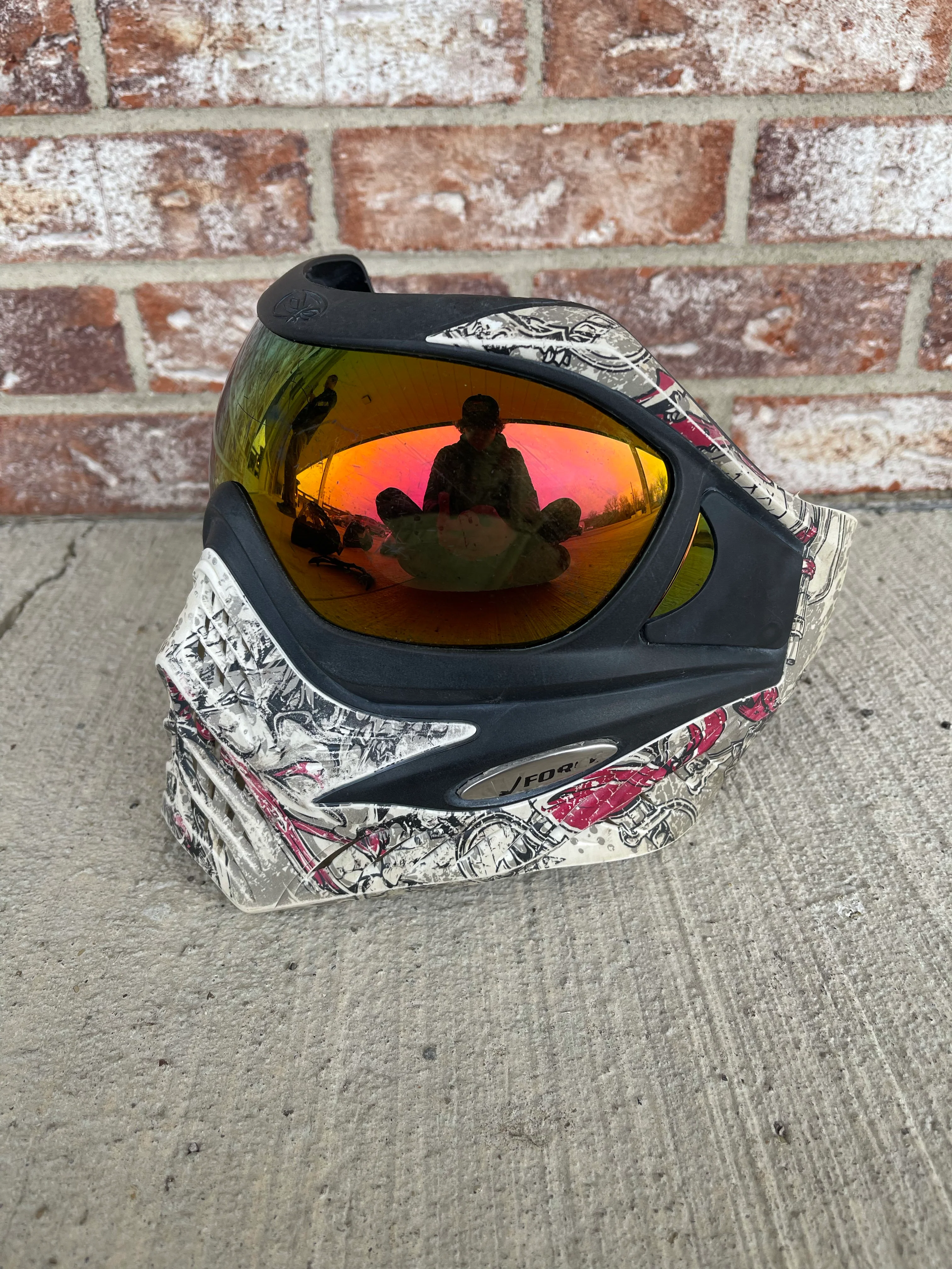 Used V-Force Grill Paintball Mask - White / Pink - Image 2