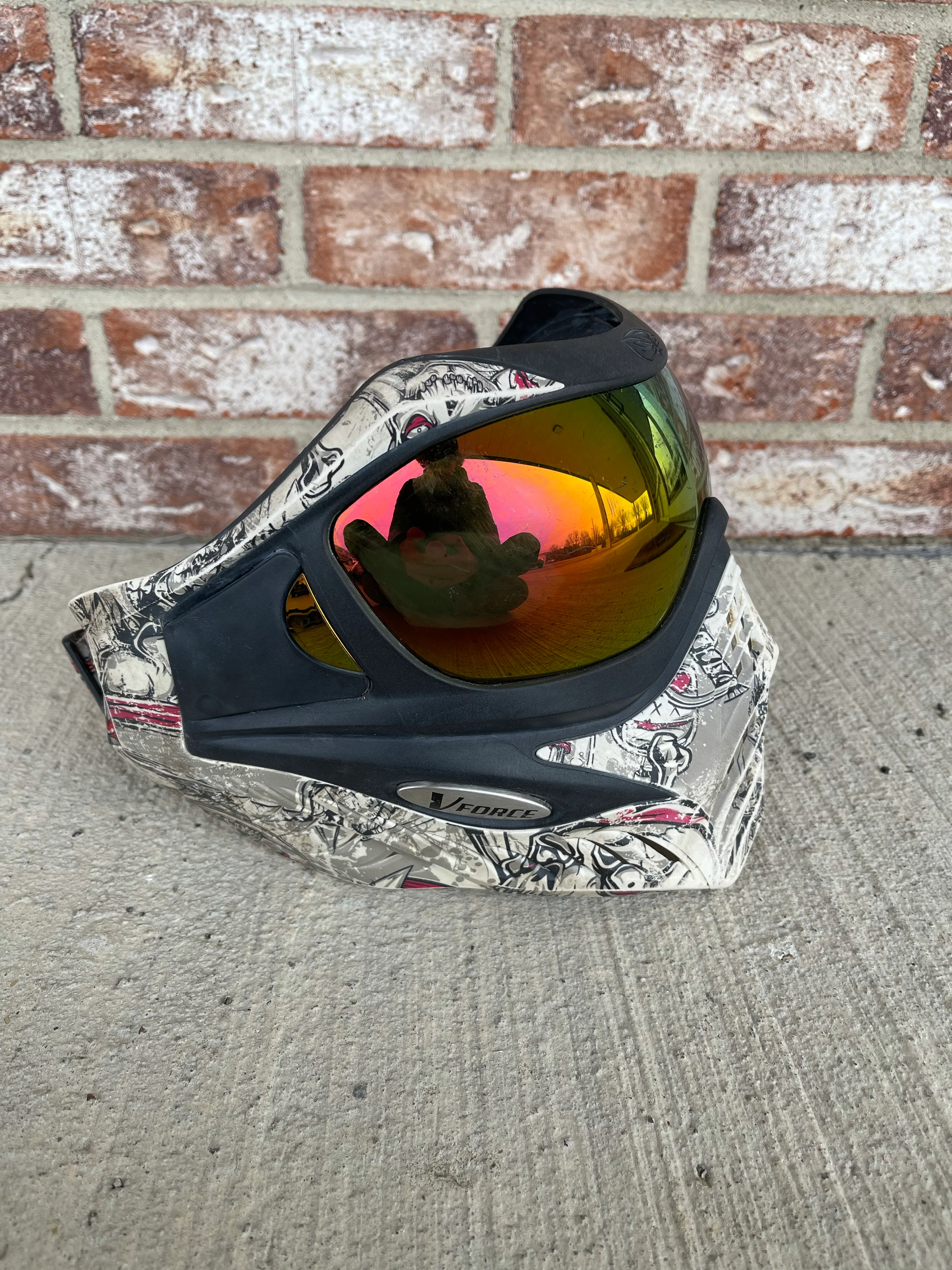 Used V-Force Grill Paintball Mask - White / Pink - Image 3