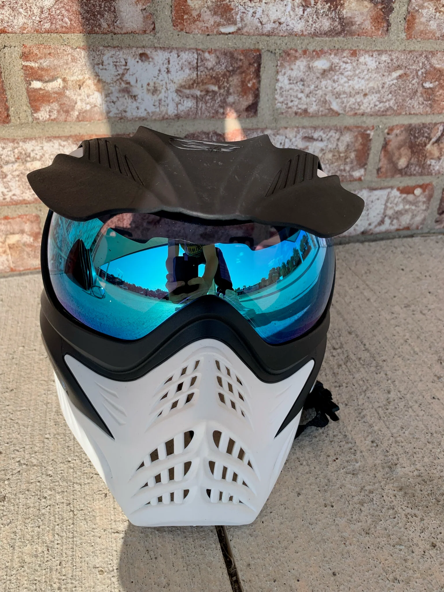 Used V-Force Grill Paintball Mask - White w/ 2 Lenses and HK Army Exo Goggle Case - Image 2