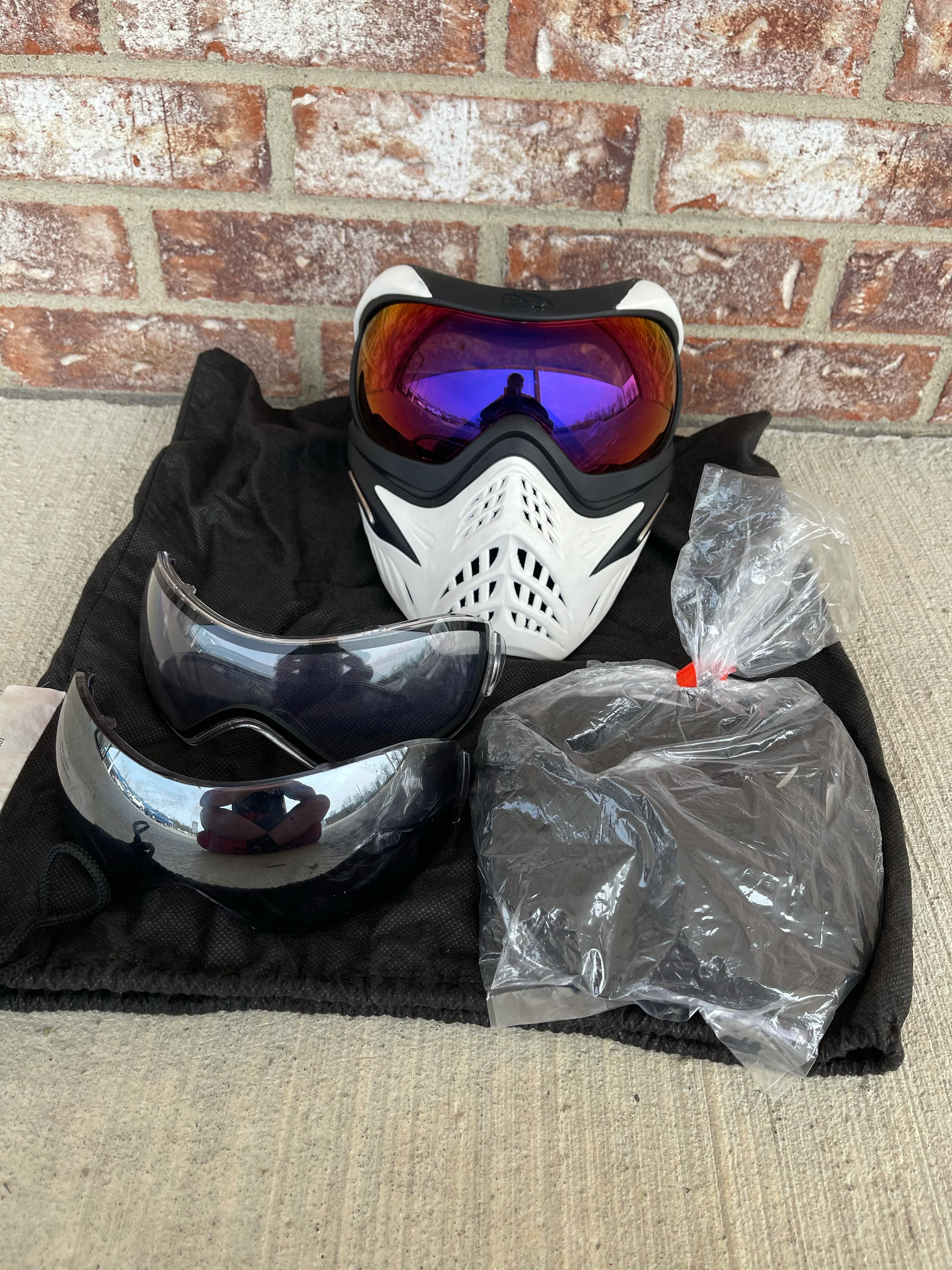 Used V-Force Grills Paintball Mask - White - Addition Lenses - Image 2