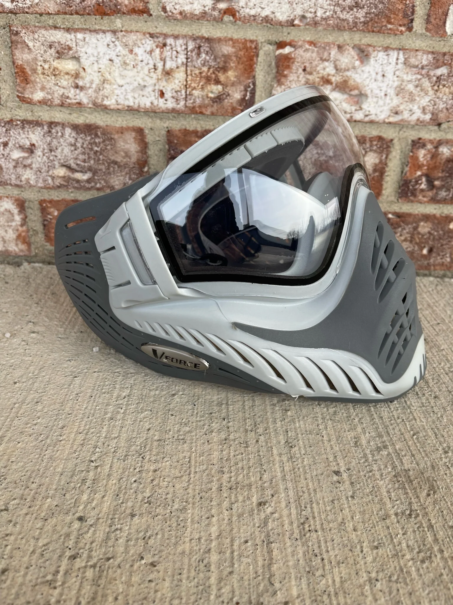 Used V-Force Profiler Paintball Mask - Grey/White w/Visor - Image 2