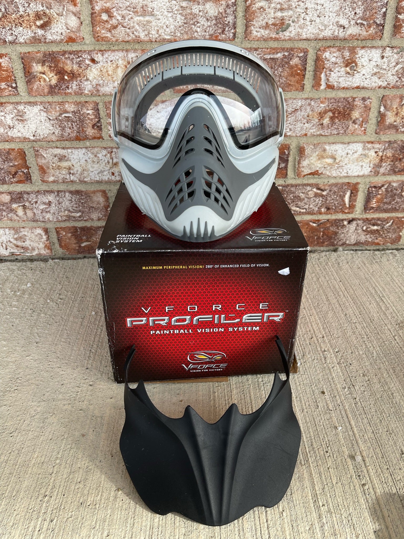 Used V-Force Profiler Paintball Mask - Grey/White w/Visor - Image 6