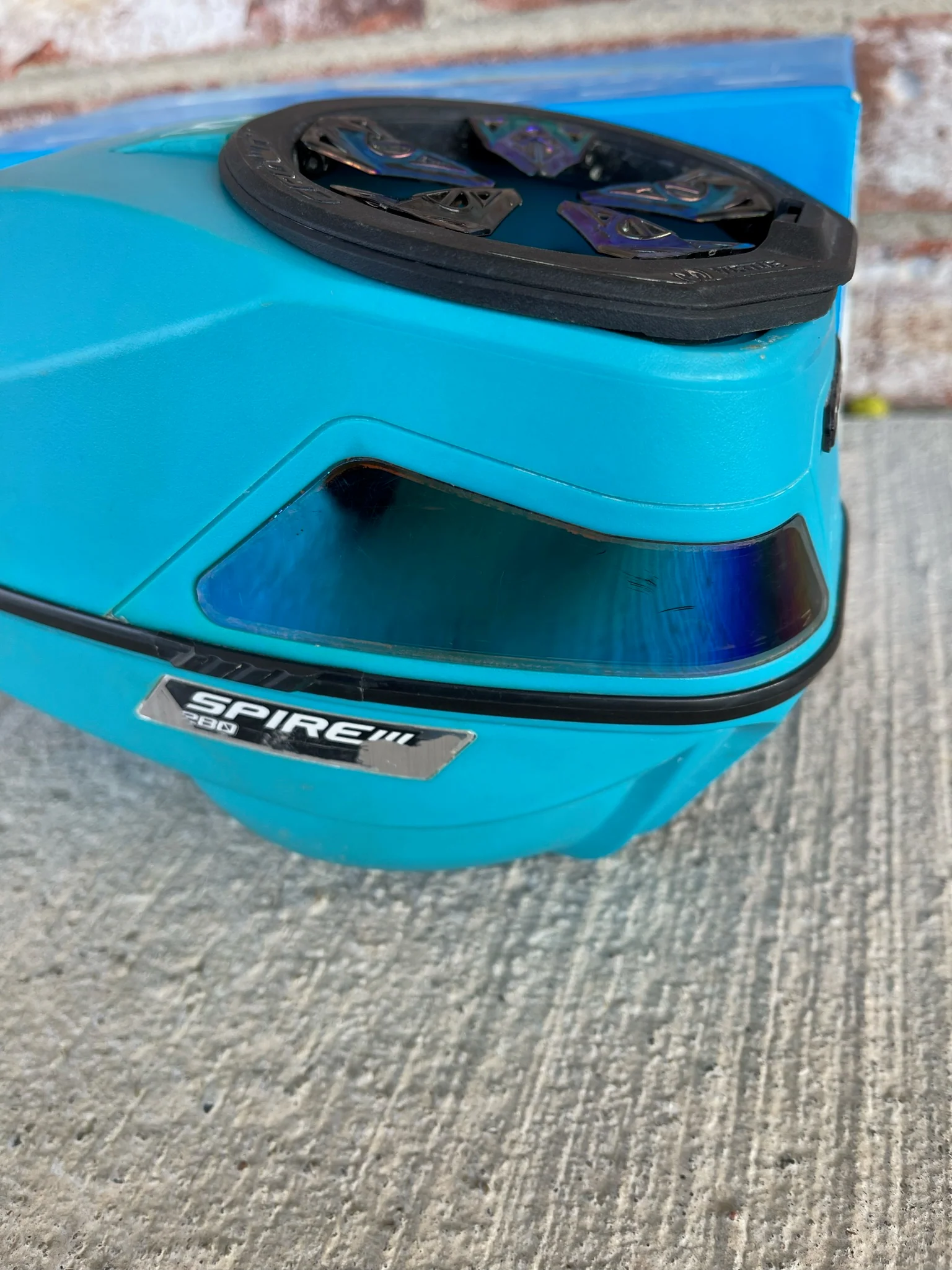 Used Virtue Spire 3 280 Paintball Loader - Teal w/ Virtue Crown Speed feed - Image 9