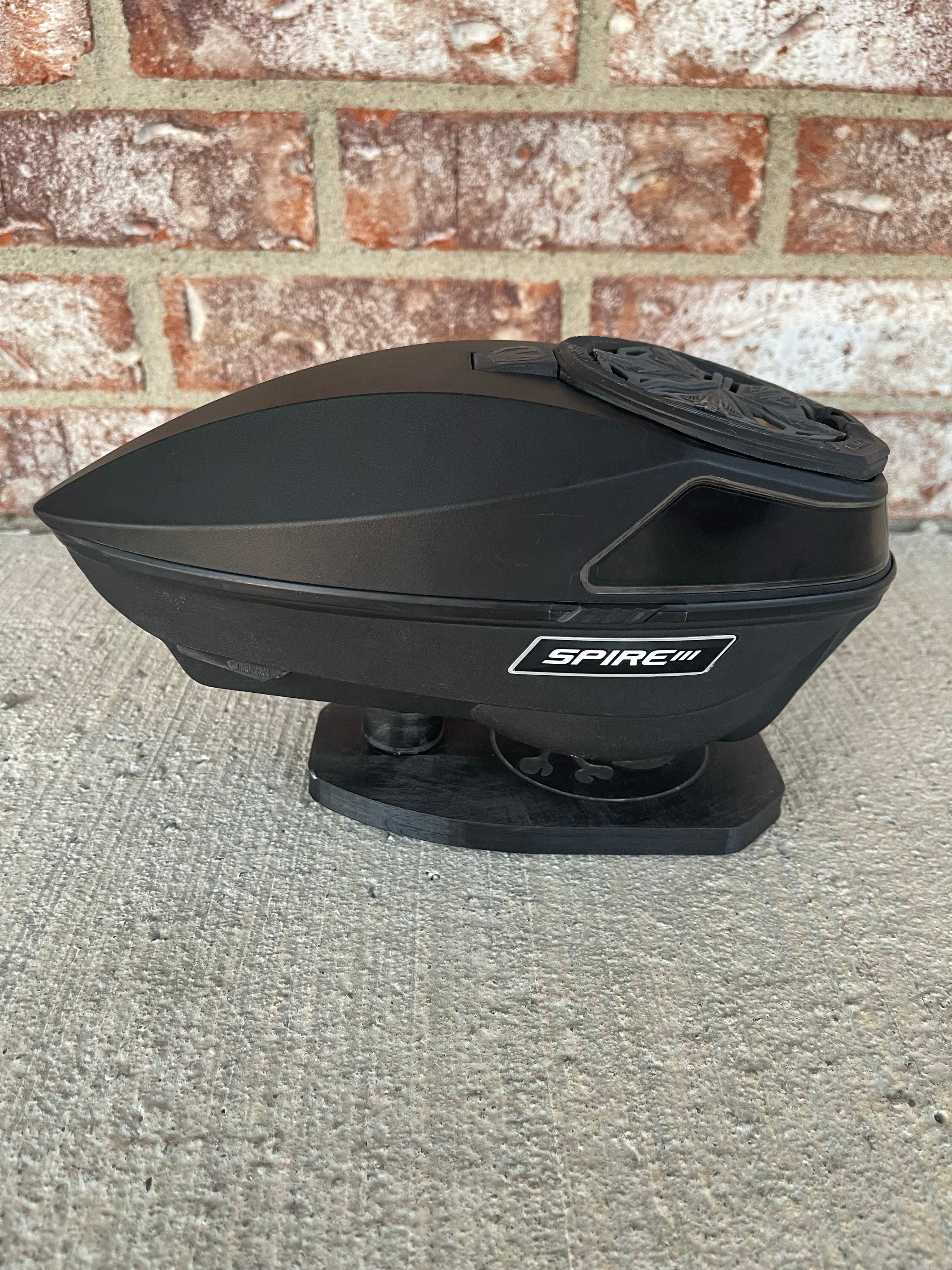 Used Virtue Spire 3 Paintball Loader - Black w/ Bunkerkings NTR Speedfeed & N-Charge - Image 2