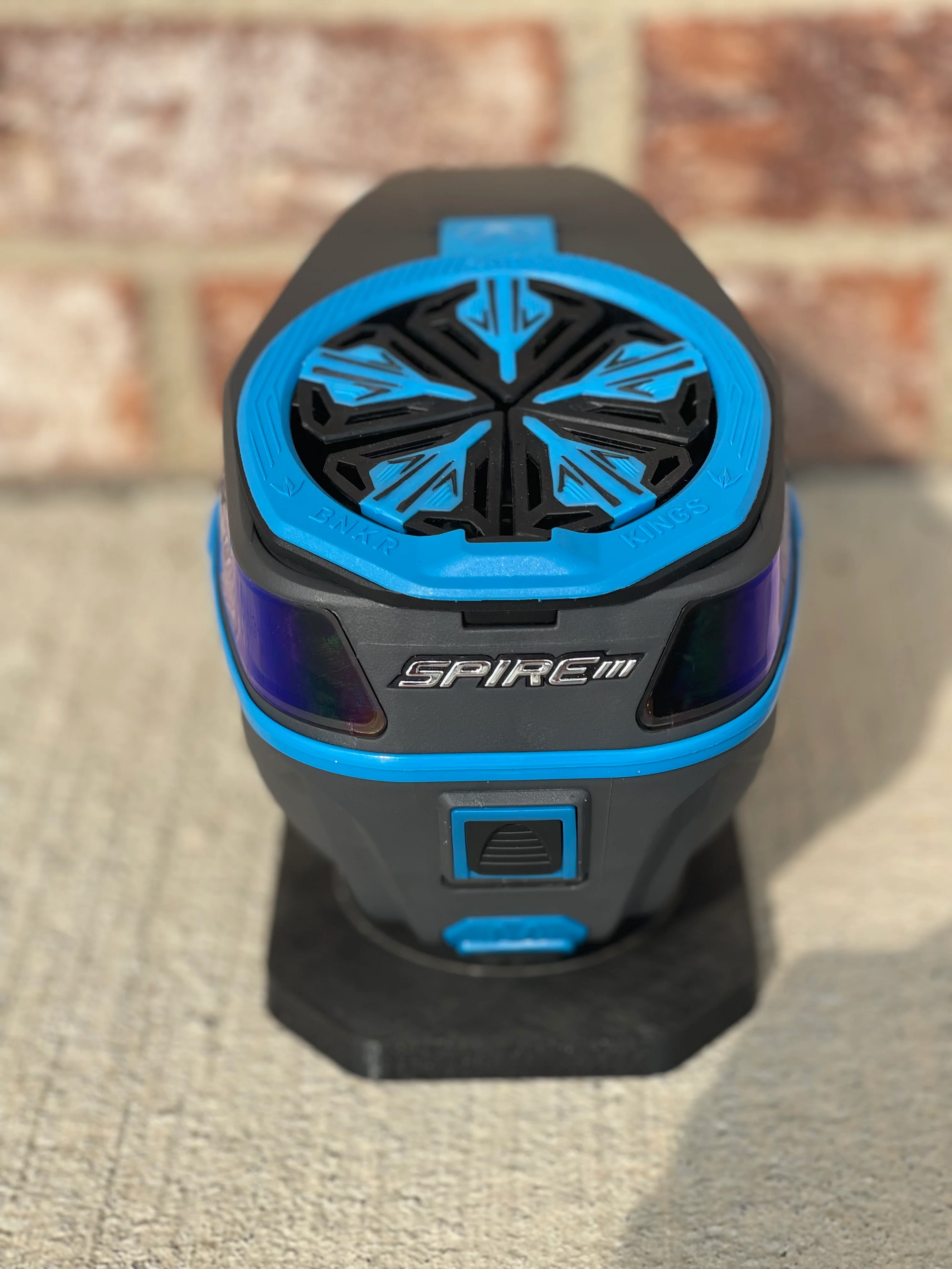 Used Virtue Spire 3 Paintball Loader - Grey/Blue w/ NTR Speedfeed - Image 4