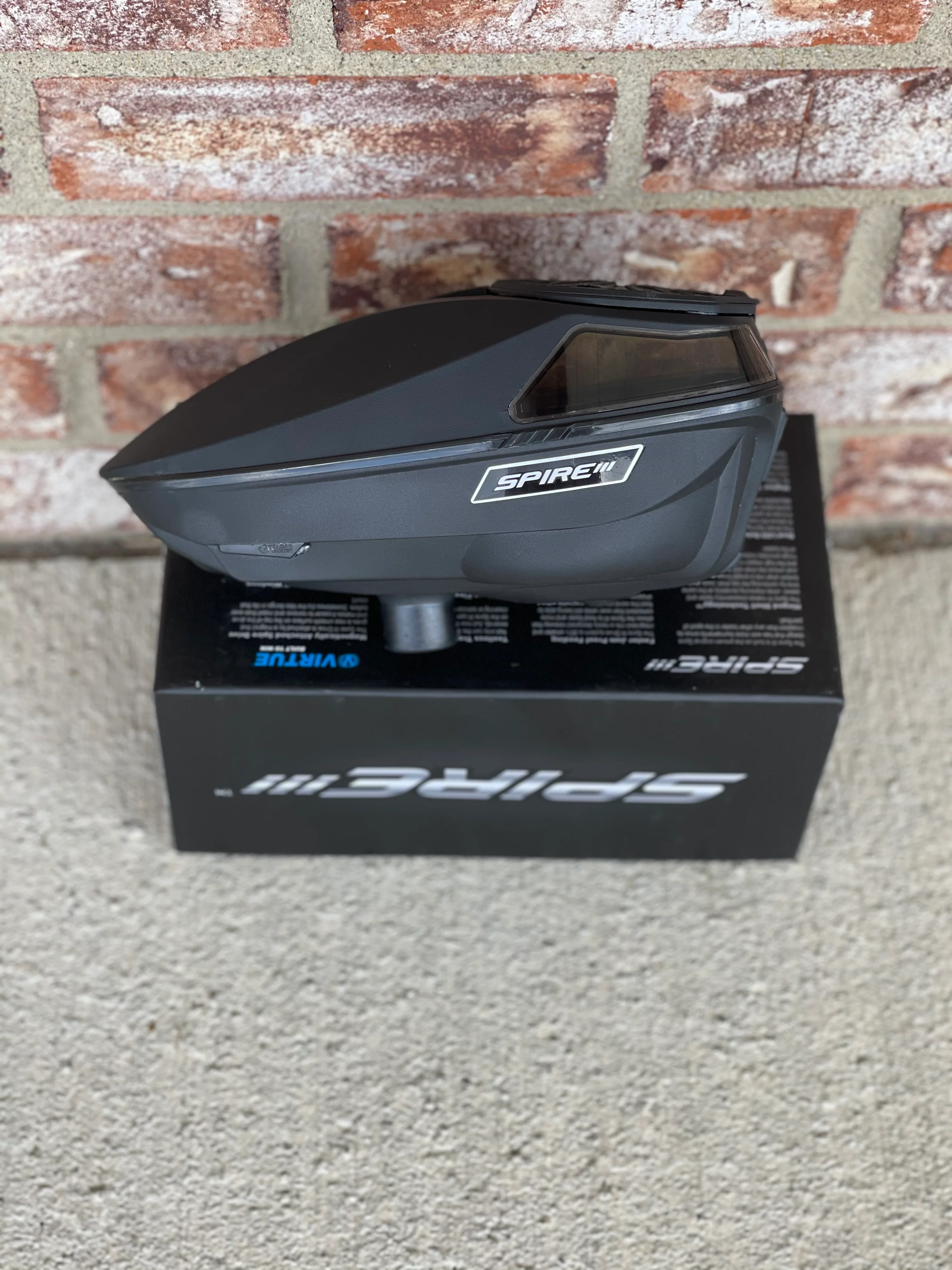 Used Virtue Spire 3 Paintball Loader - Black w/ NTR Speedfeed - Image 2