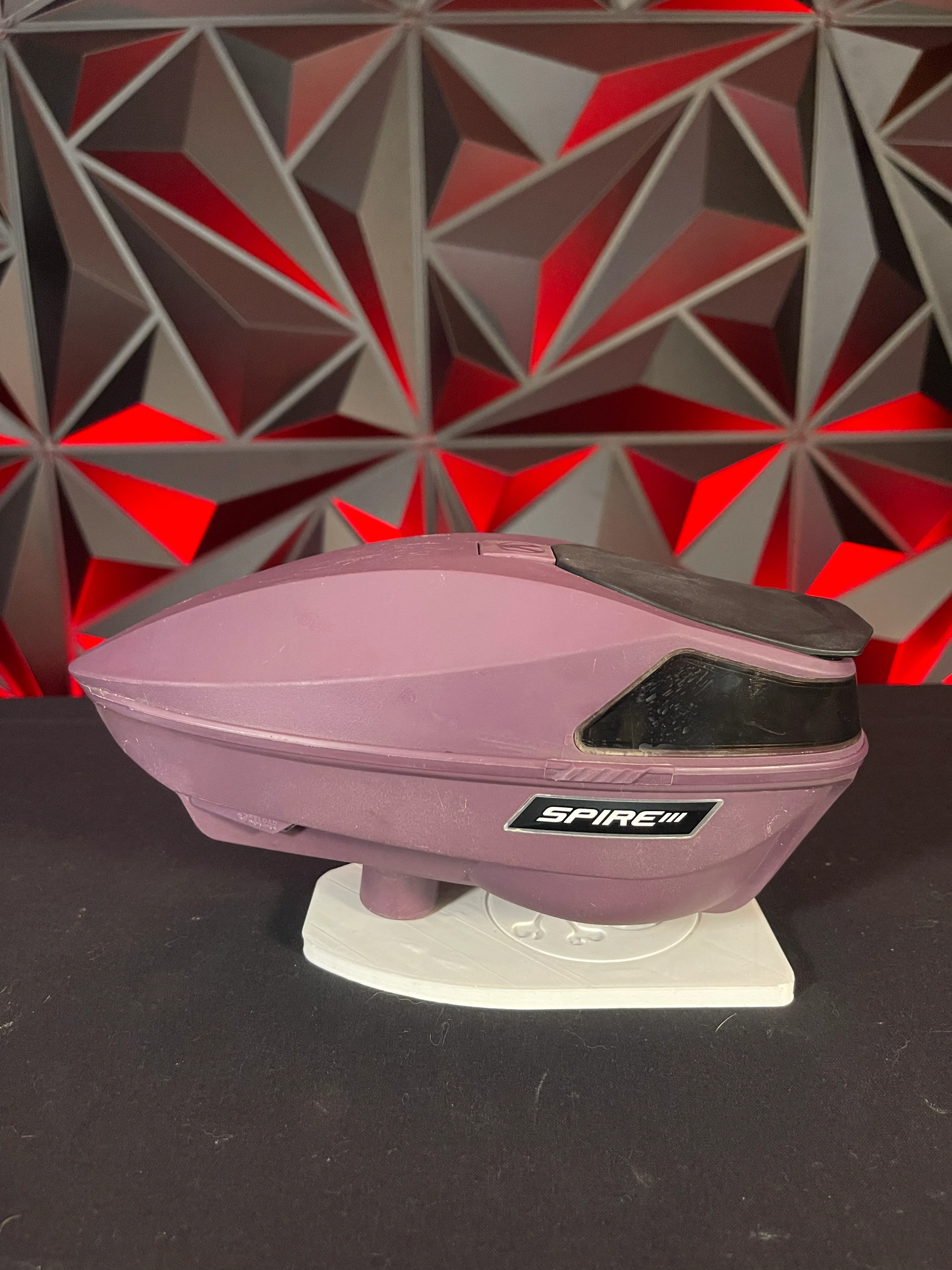 Used Virtue Spire 3 Paintball Loader - Slate Purple w/Rain Lid - Image 3