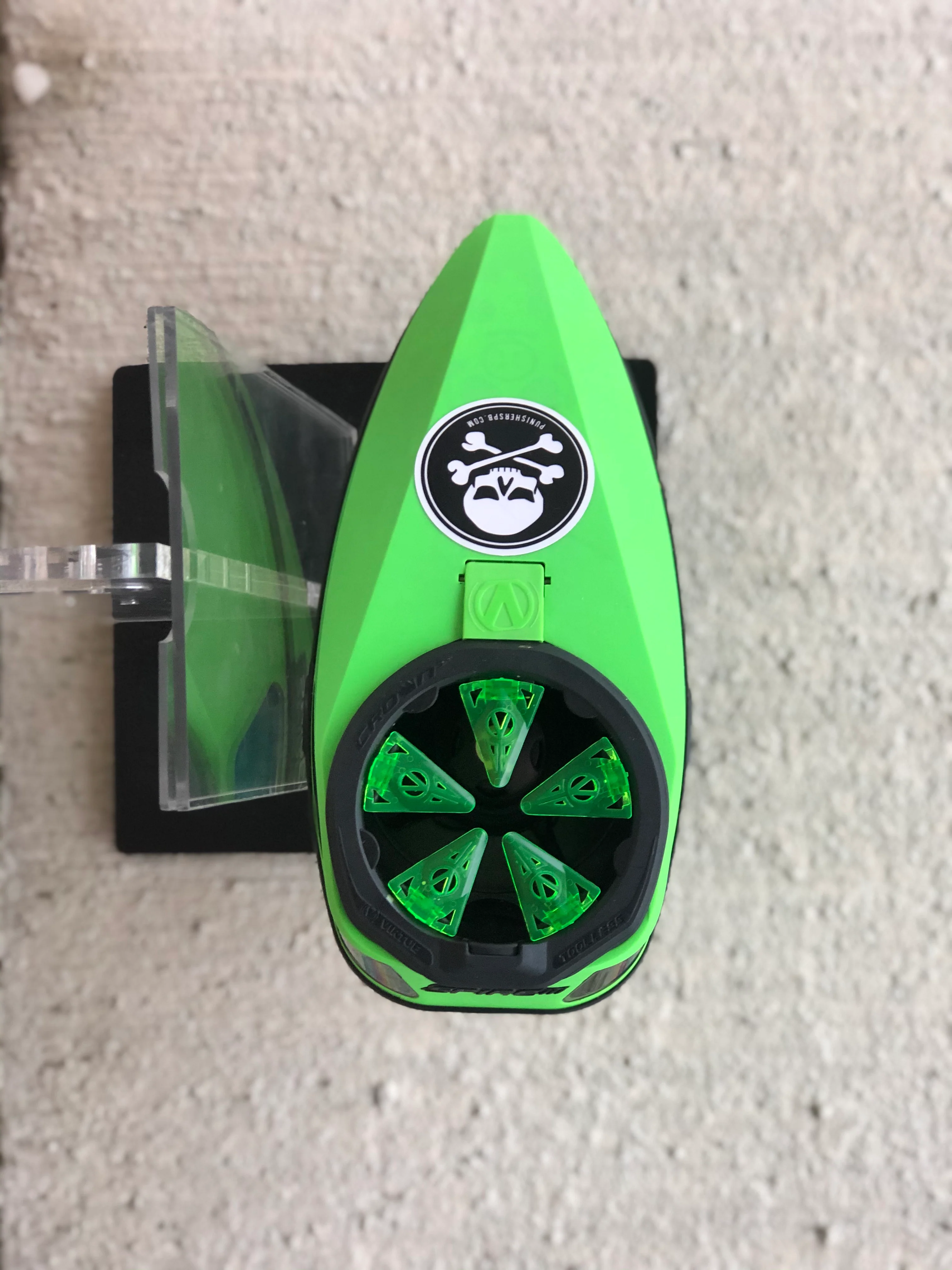 Used Virtue Spire 3 Paintball Loader - Lime w/ Lime Speedfeed - Image 3