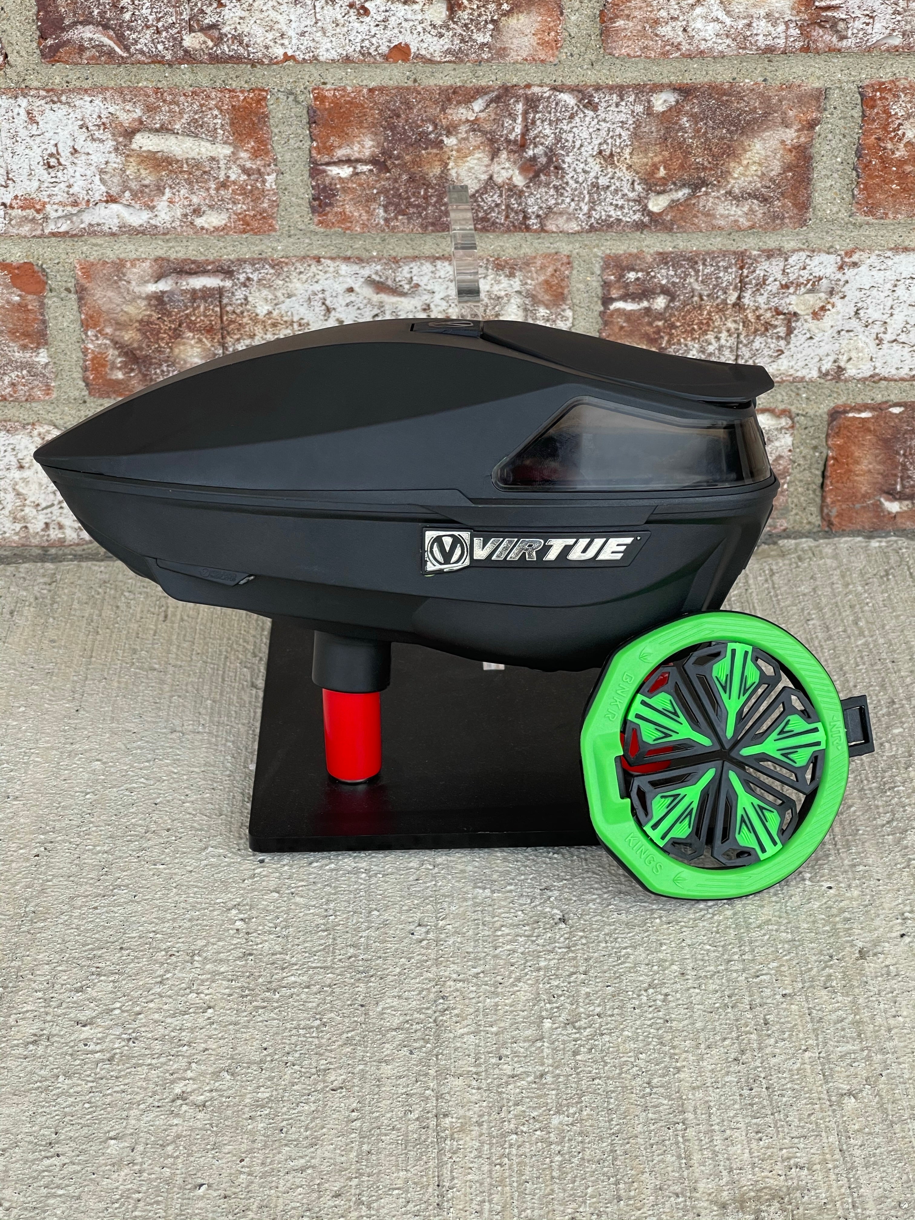 Used Virtue Spire 4 Paintball Loader - Black w/ NTR Speedfeed and Rain Lid - Image 7