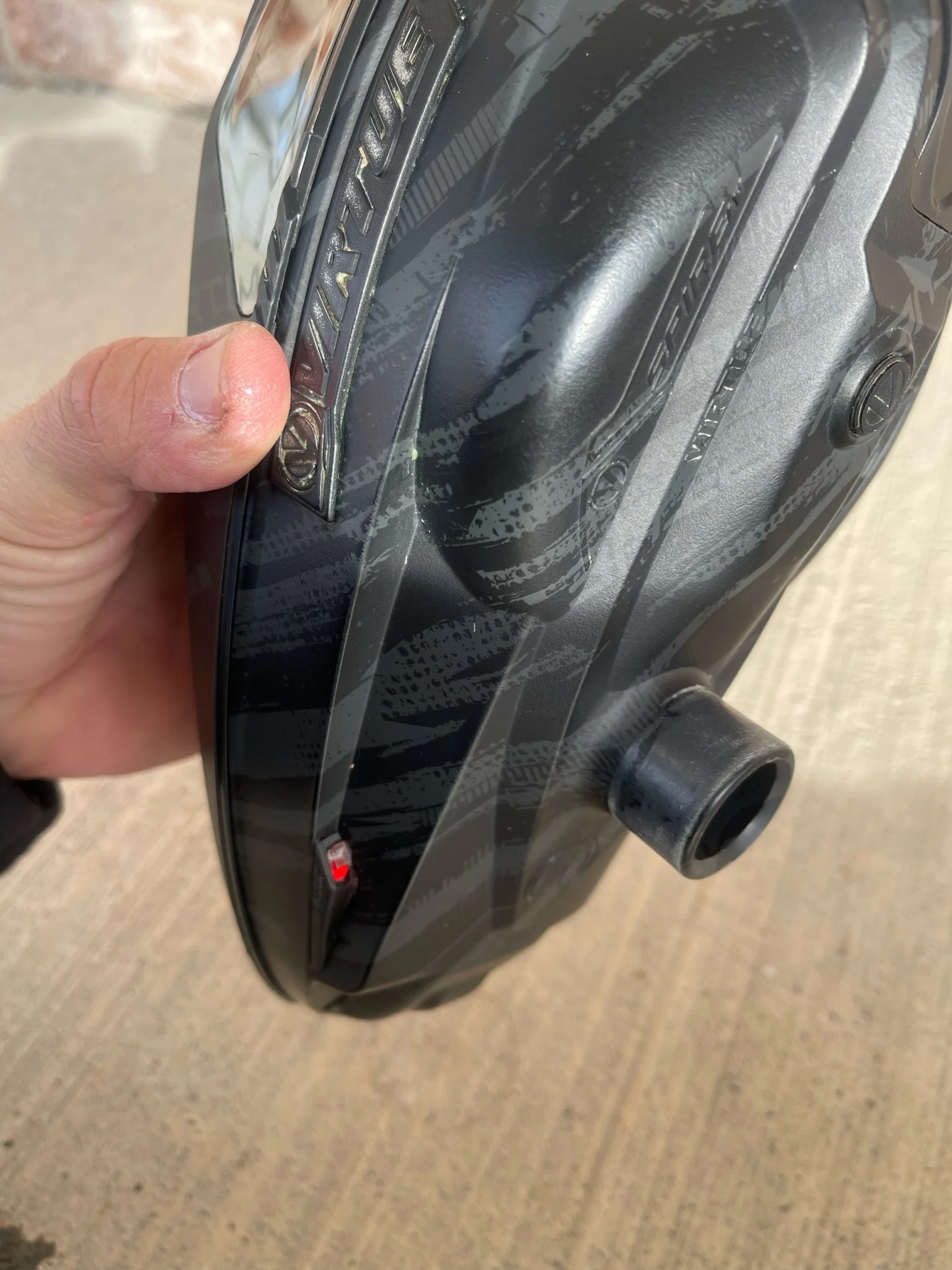 Used Virtue Spire 4 Paintball Loader - Graphic Black w/ Virtue Crown Speed Feed - Image 8