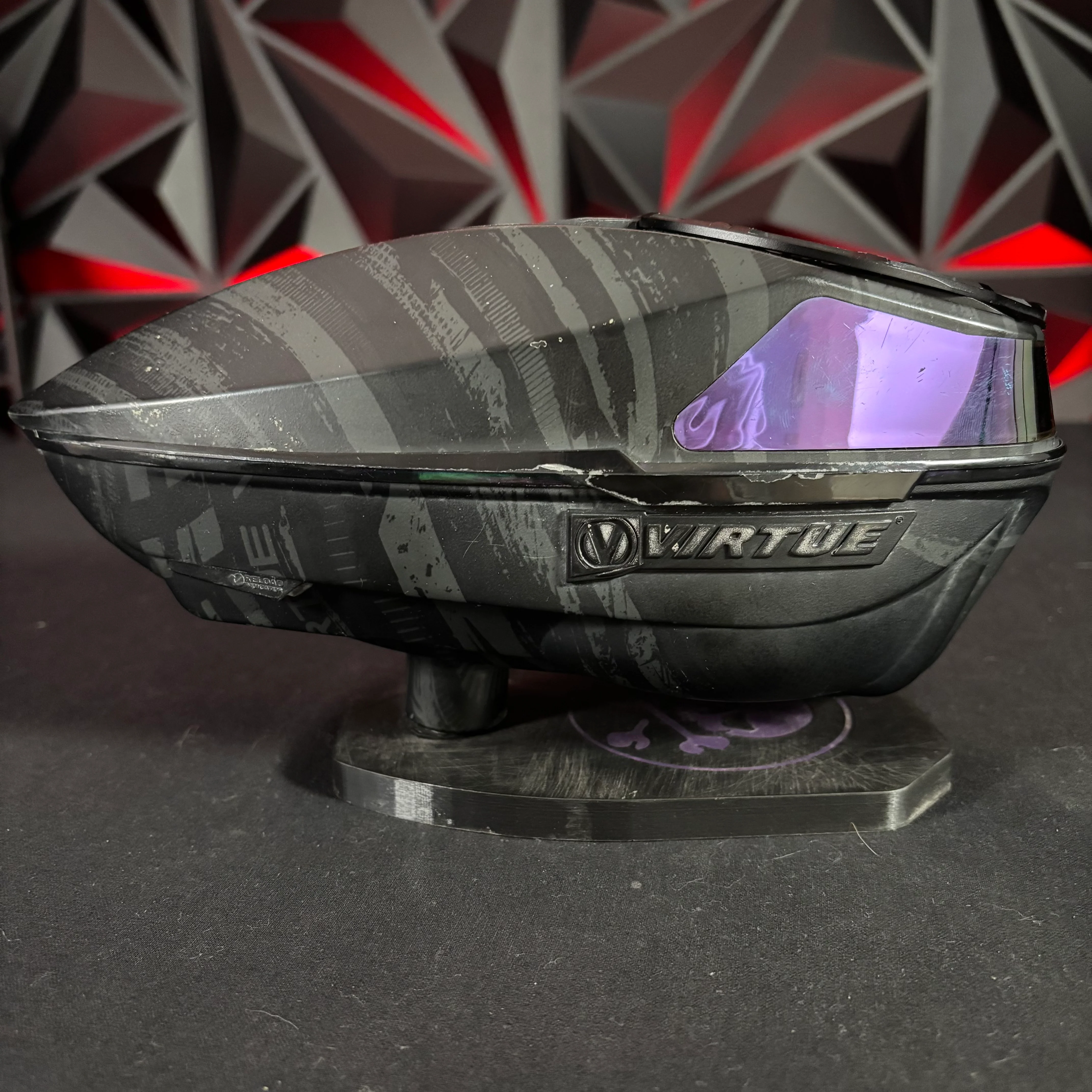 Used Virtue Spire 4 Paintball Loader - Graphic Ice w/ Speed Feed - Image 3