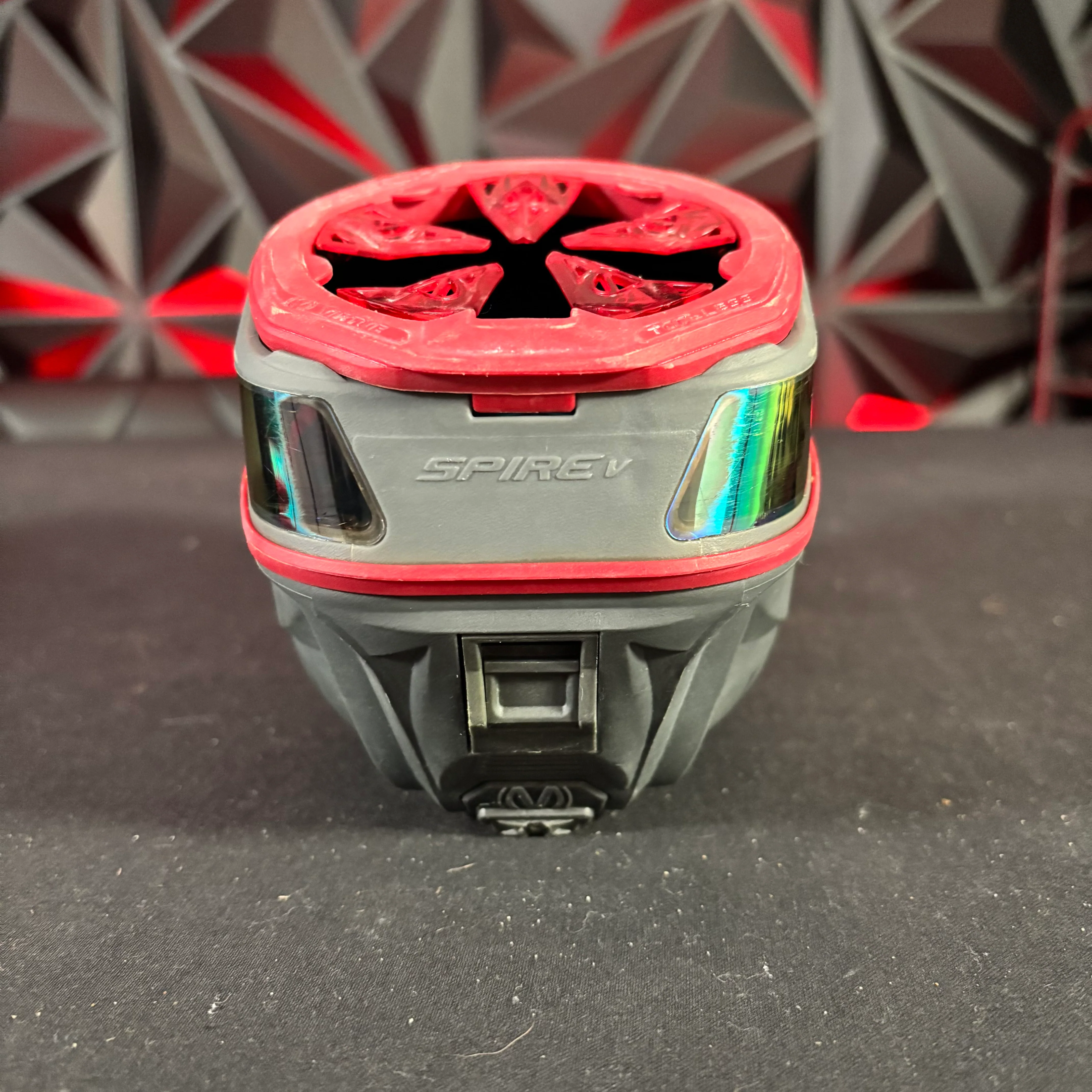 Used Virtue Spire 5 Paintball Loader - Light grey/ Dark grey/ Red - w/Speed feed - Image 2