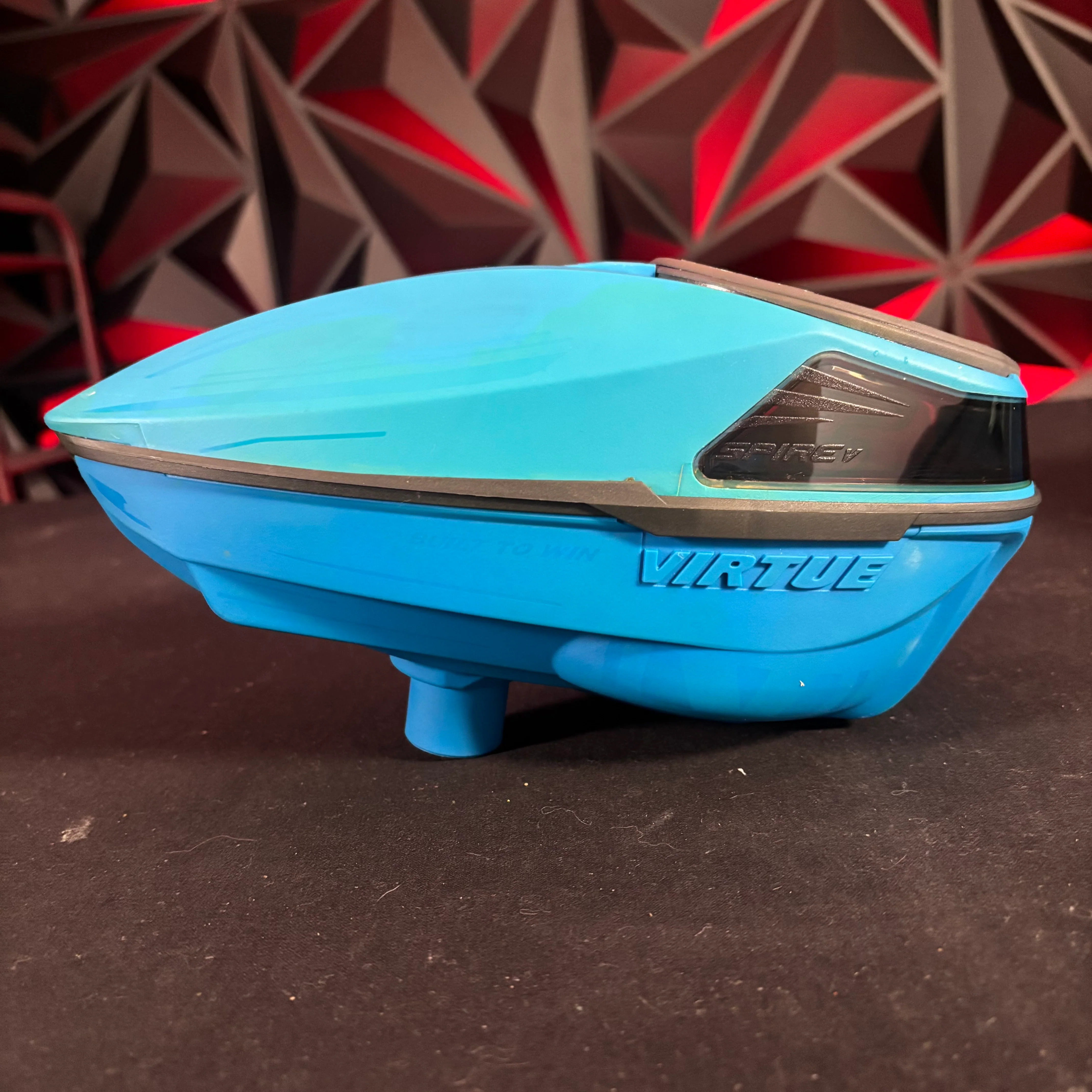 Used Virtue Spire 5 Paintball Loader - Blue Ice /w black accents - Image 5
