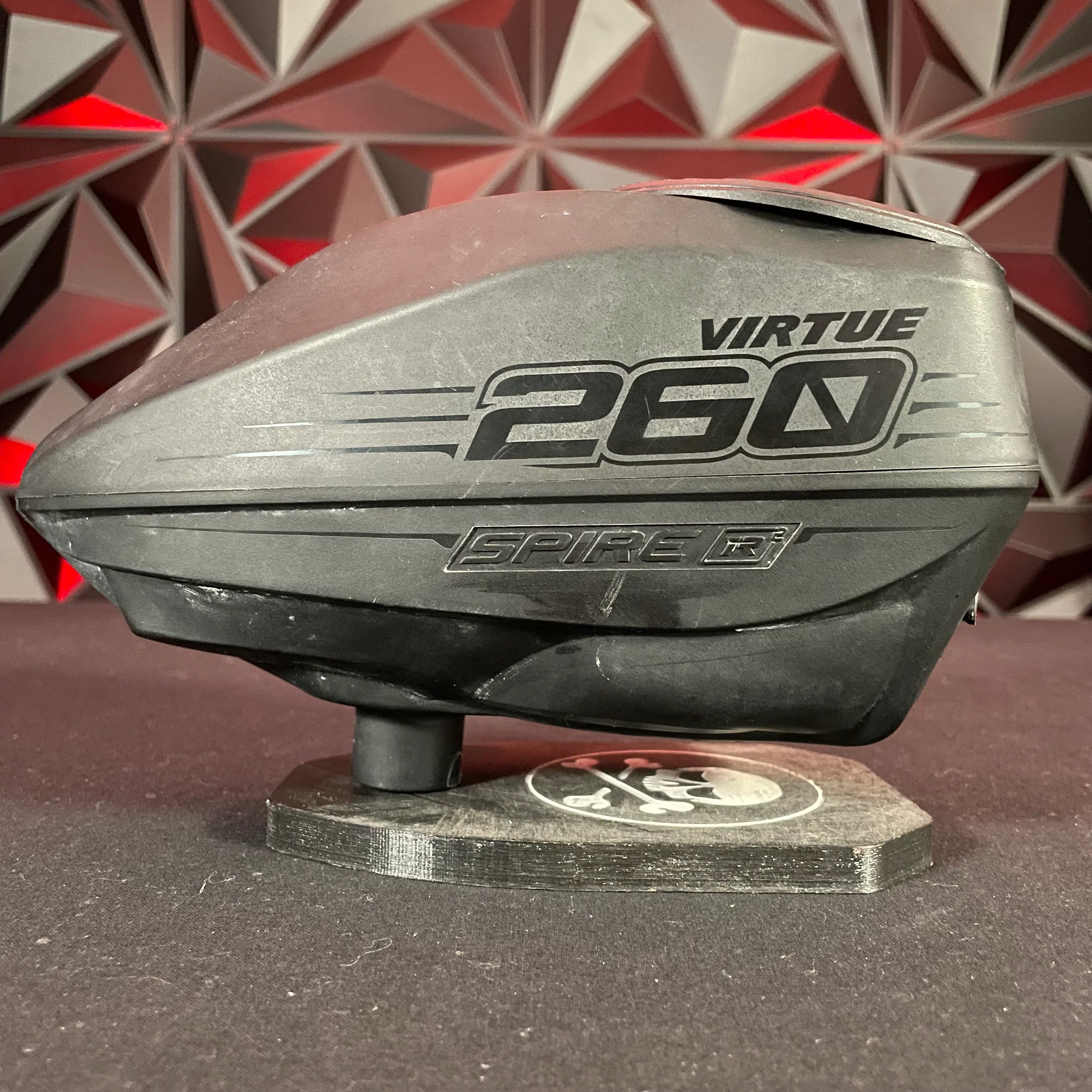 Used Virtue Spire IR2 260 Paintball Loader - Black w/ NTR Speedfeed and Spring ramp - Image 2