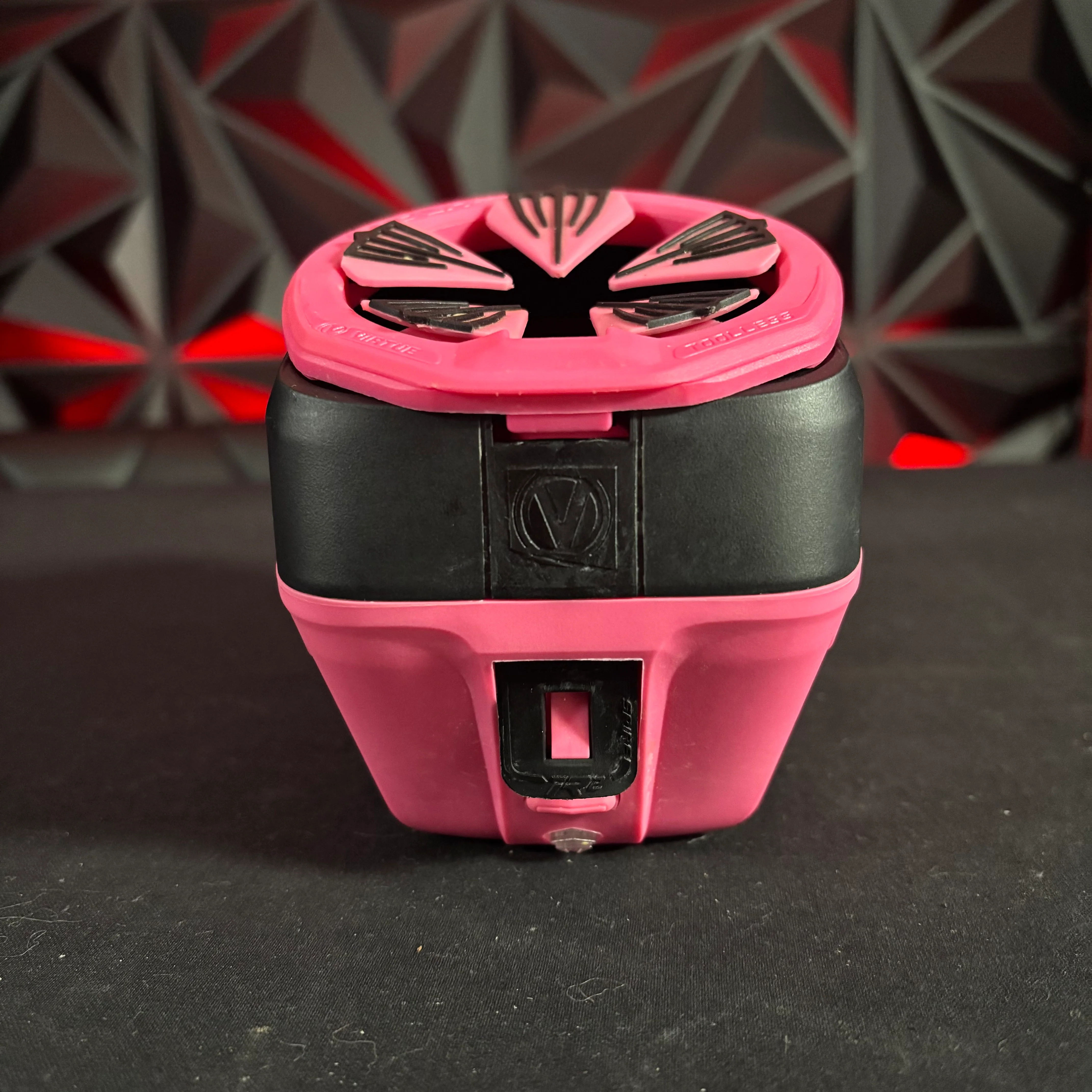 Used Virtue Spire IR2 Paintball Loader - Black/Pink w/ Rain Lid and Crown sfr - Image 2
