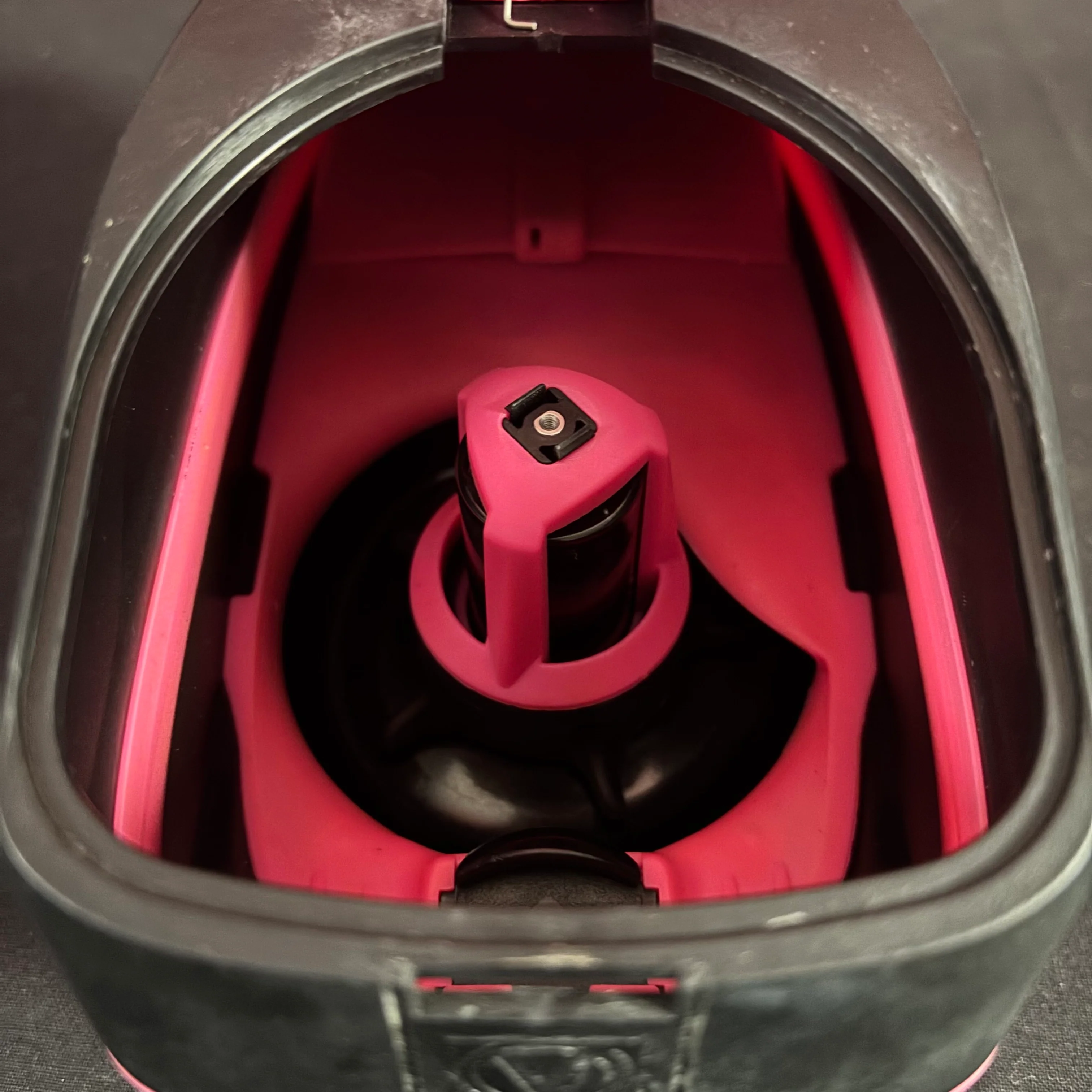 Used Virtue Spire IR2 Paintball Loader - Black/Pink w/ Rain Lid and Crown sfr - Image 4
