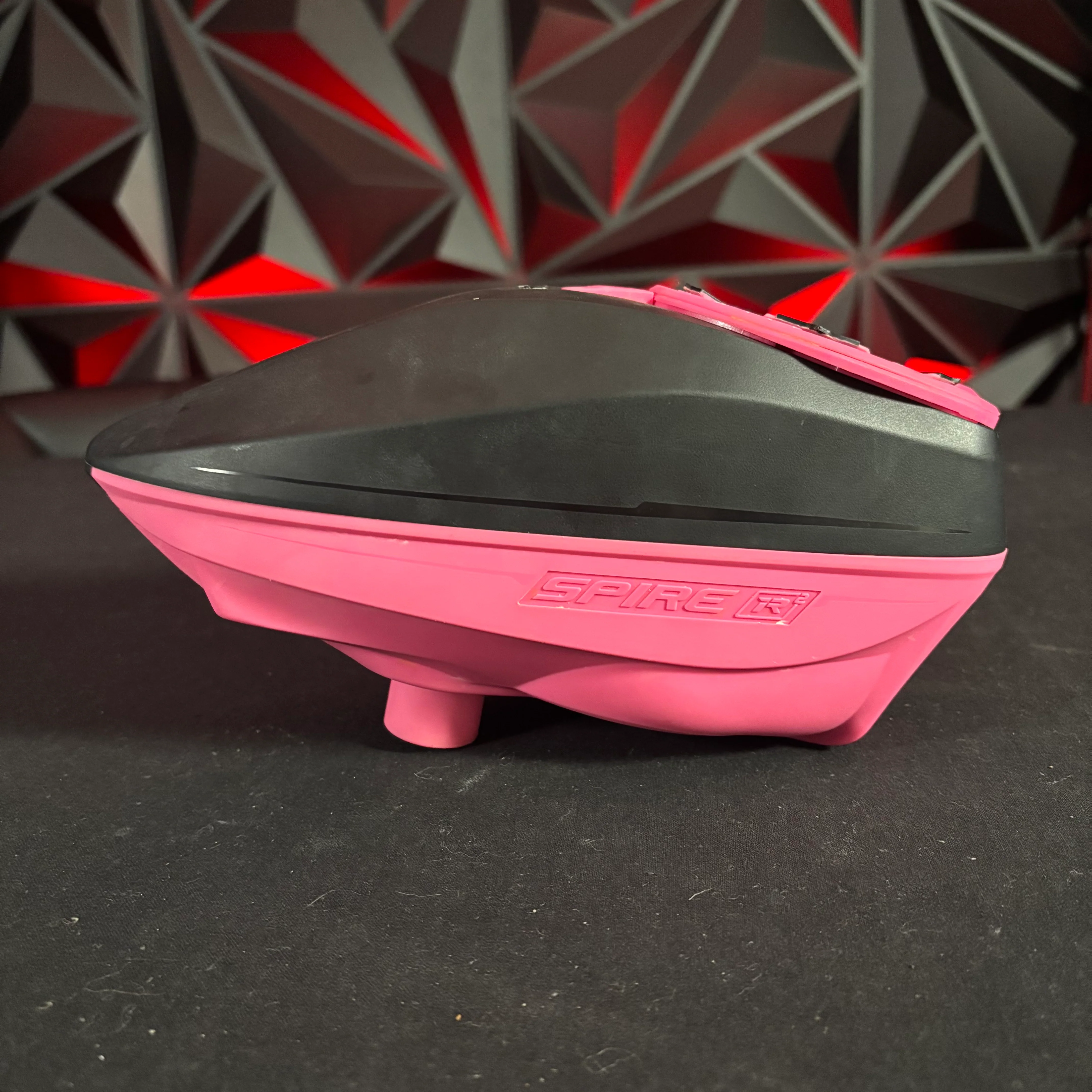 Used Virtue Spire IR2 Paintball Loader - Black/Pink w/ Rain Lid and Crown sfr - Image 5