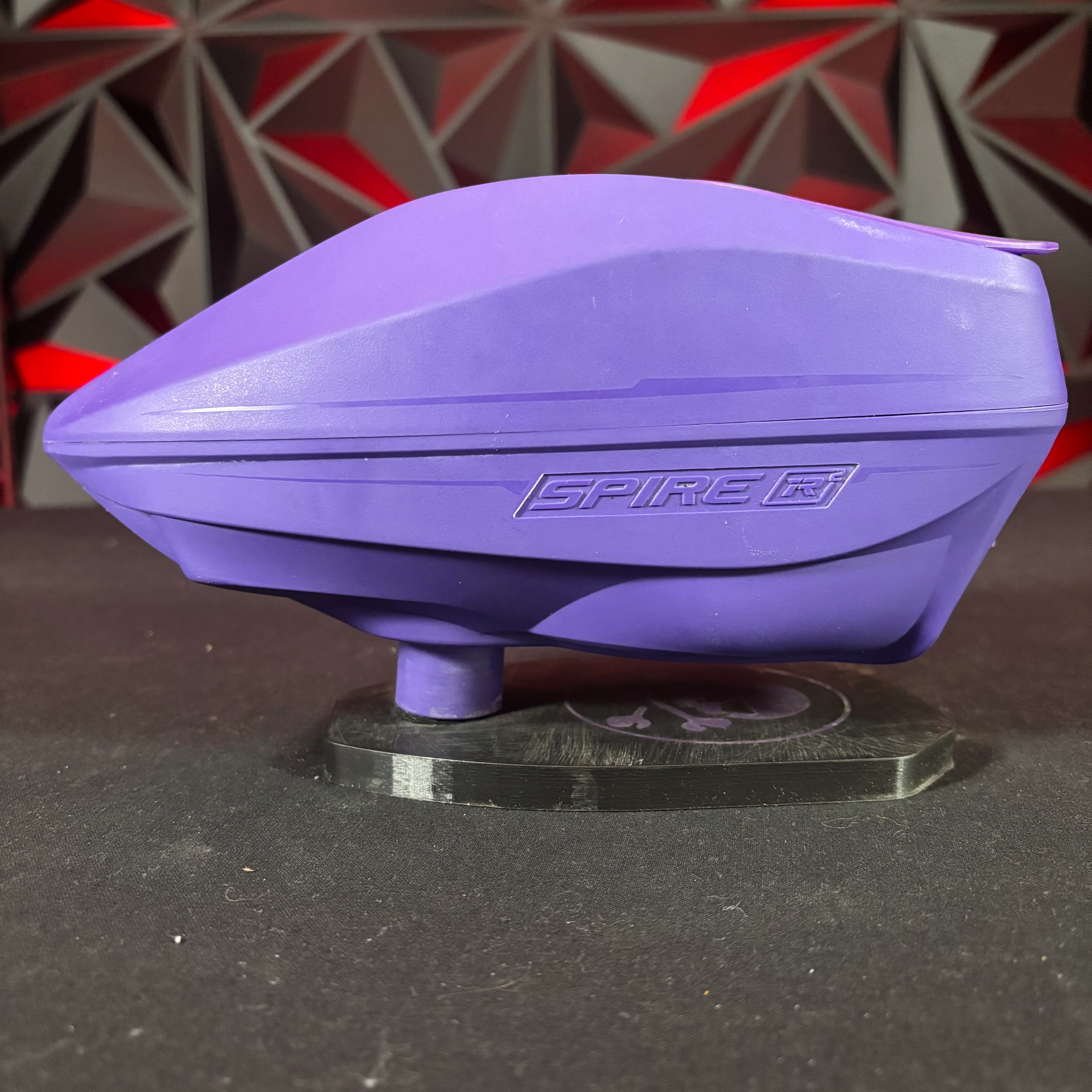 Used Virtue Spire IR2 Paintball Loader - Purple w/ Rain Lid and Spring Ramp - Image 2