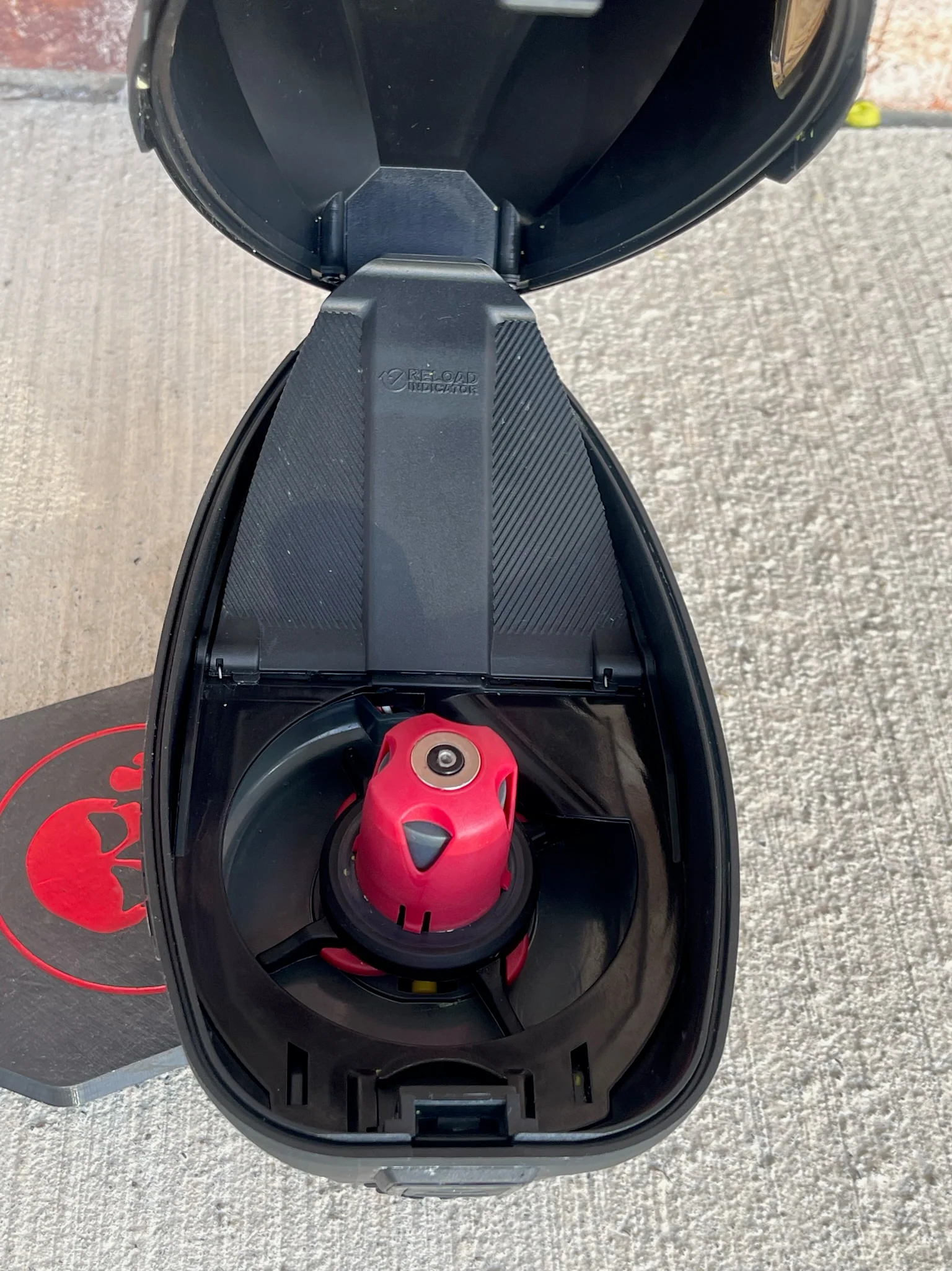 Used Virtue Spire IV 280 Paintball Loader - Black w/ Purple EVO Speed feed - Image 10