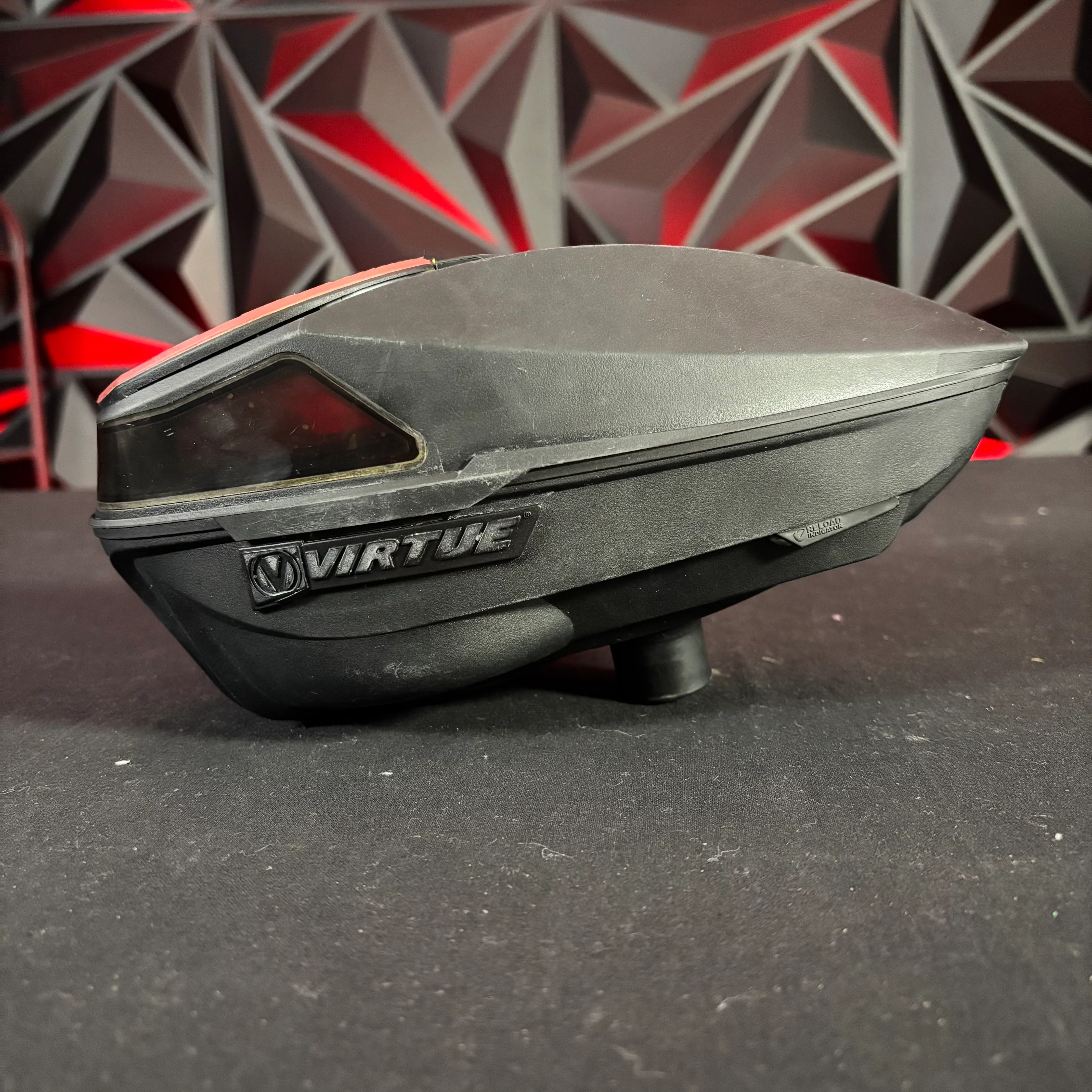 Used Virtue Spire IV Paintball Loader - Black w/NTR Speedfeed