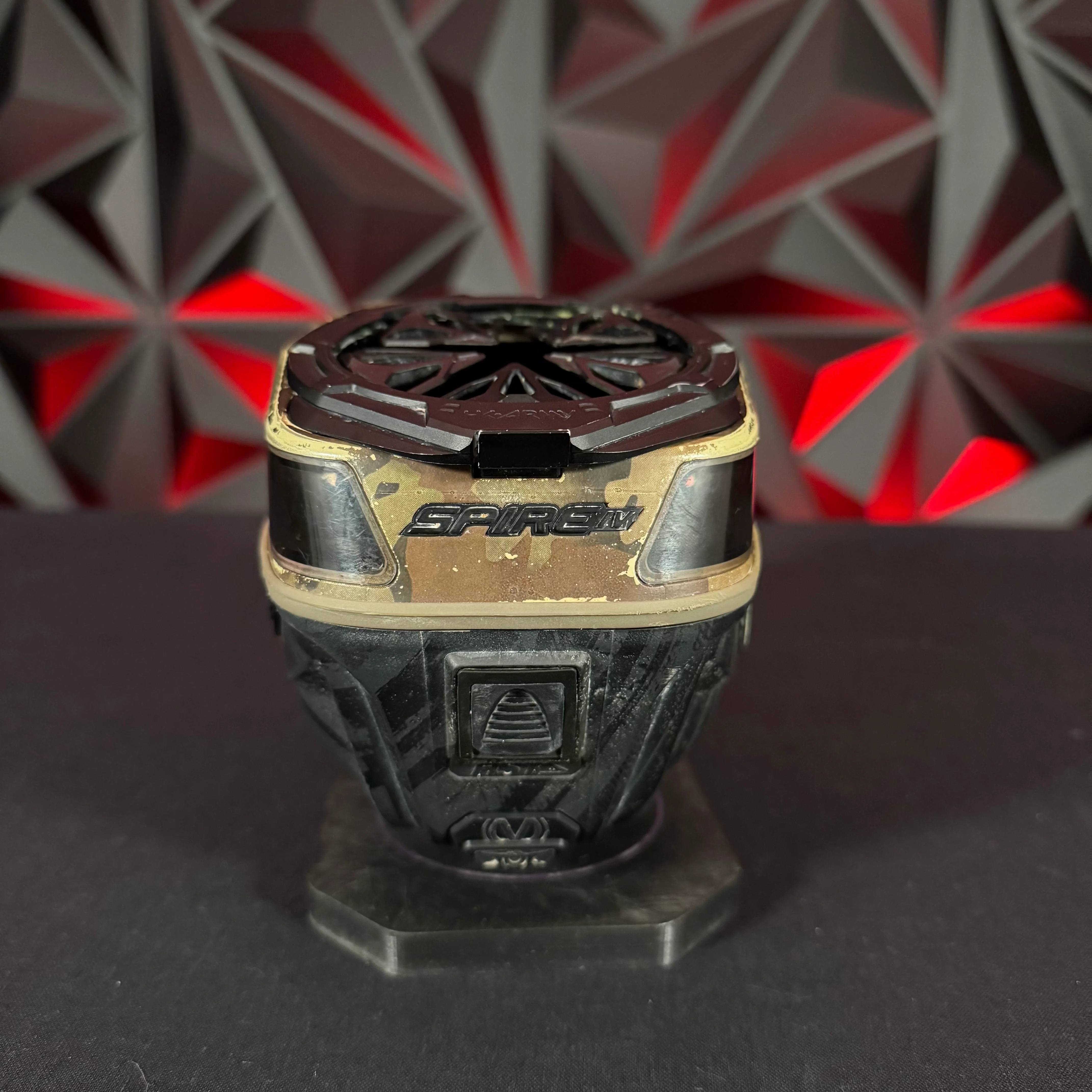 Used Virtue Spire IV Paintball Loader - Camo Top Shell/Graphic Black Bottom Shell w/HK Army Evo Pro Speedfeed - Image 3