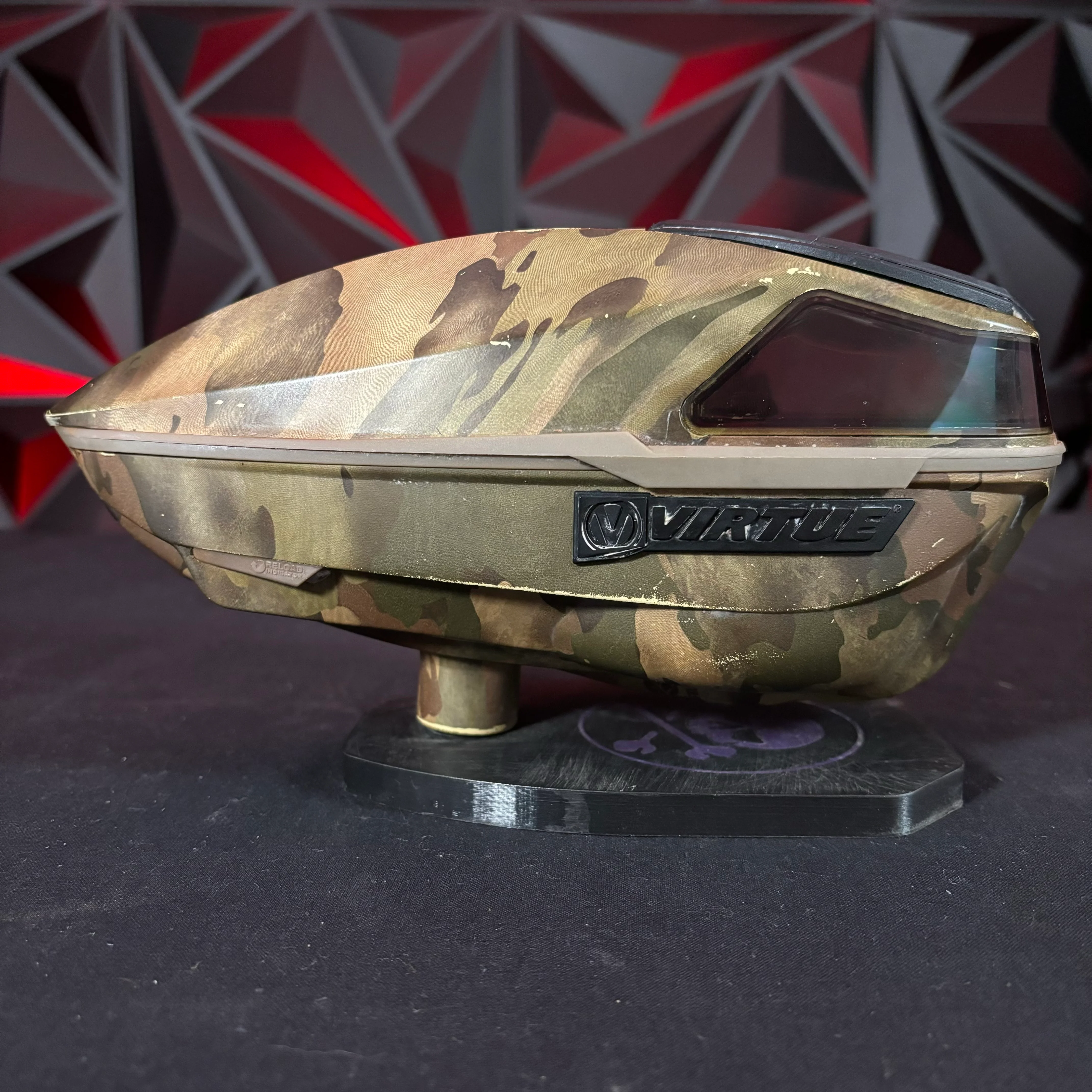 Used Virtue Spire IV Paintball Loader - Camo w/Crown Speedfeed - Image 2