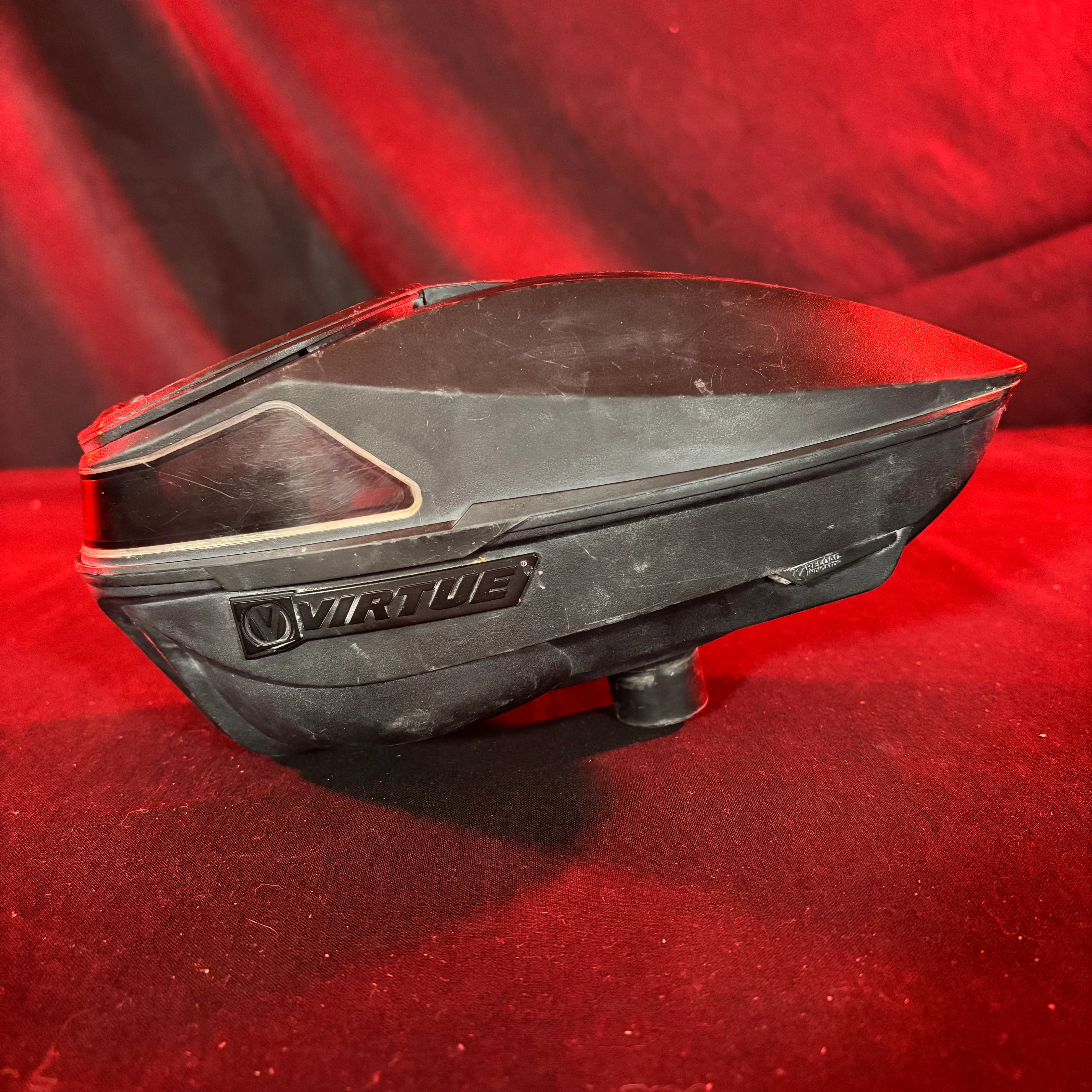 Used Virtue Spire IV Paintball Loader - Black w/ Speedfeed