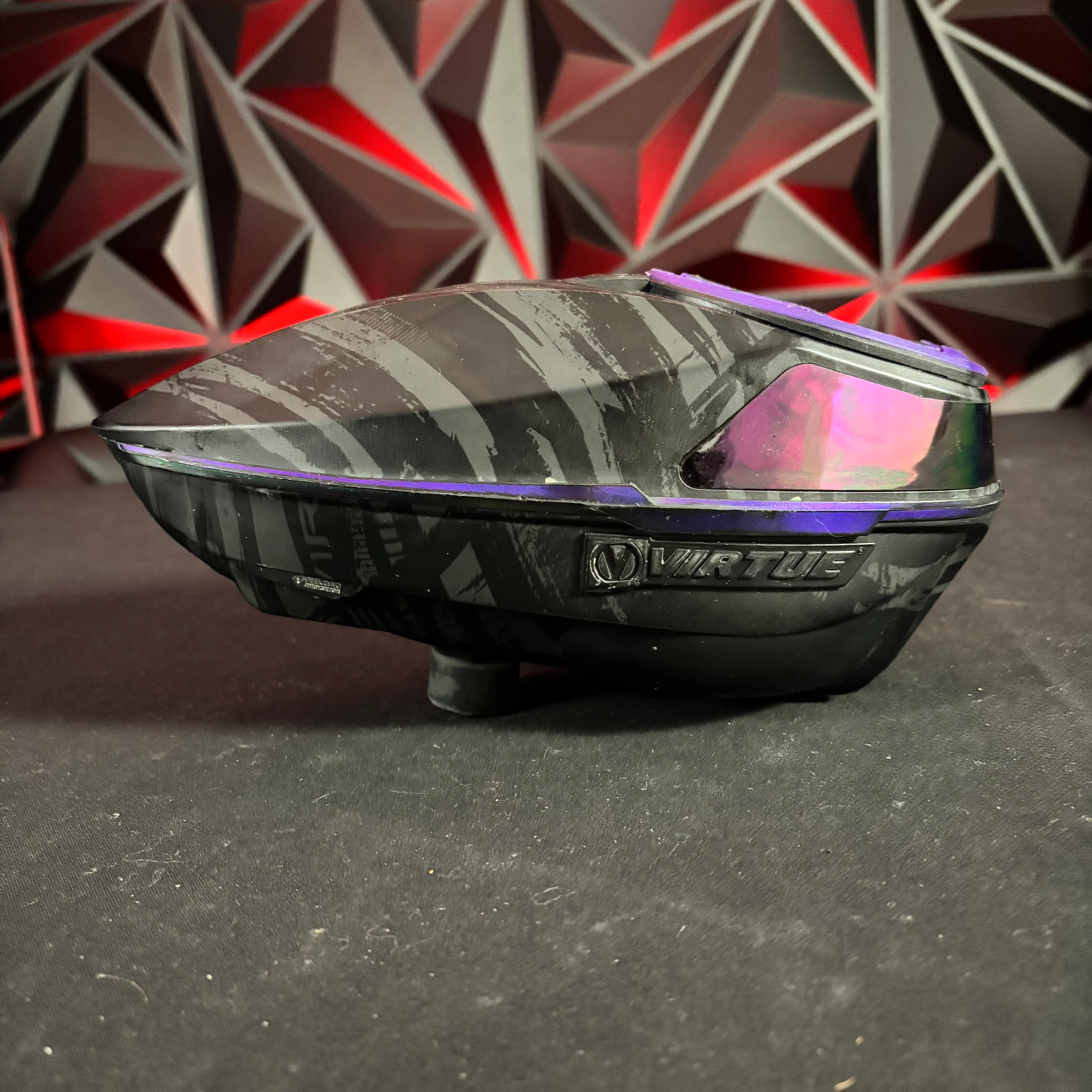 Used Virtue Spire IV Paintball Loader - Graphic Amethyst w/ Purple NTR - Image 6