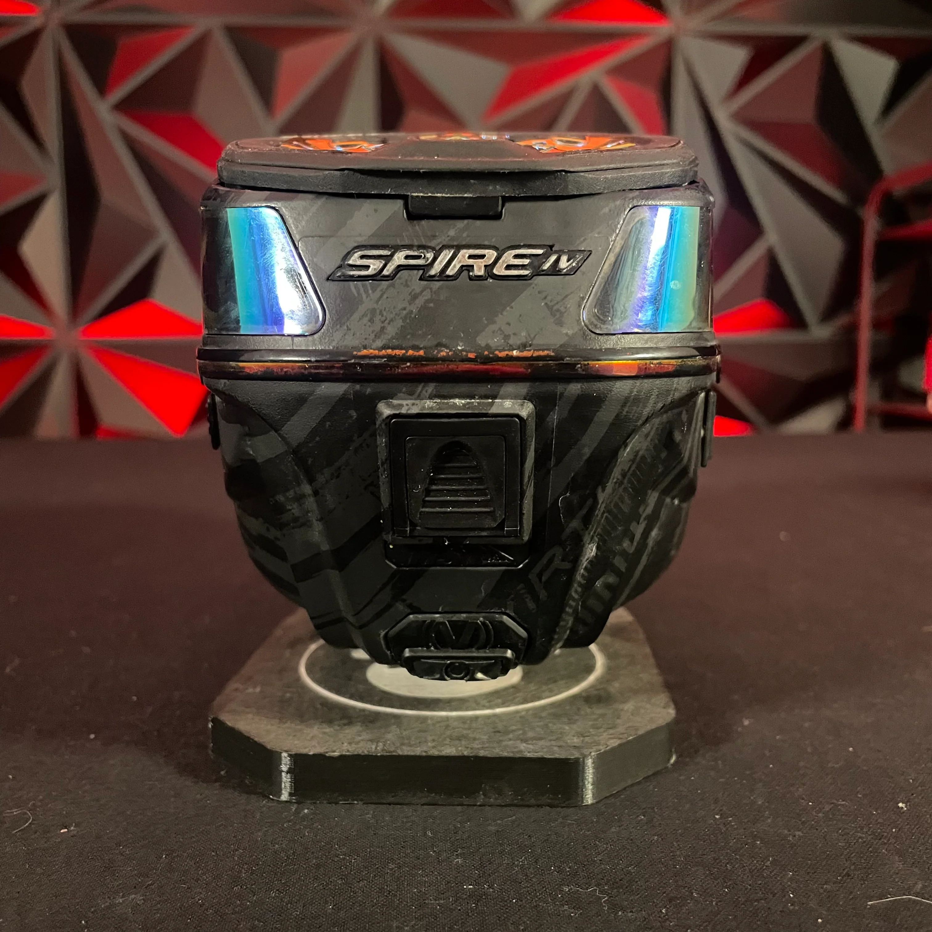 Used Virtue Spire IV Paintball Loader - Graphic Fire w/ Crowne Speed Feed - Image 5