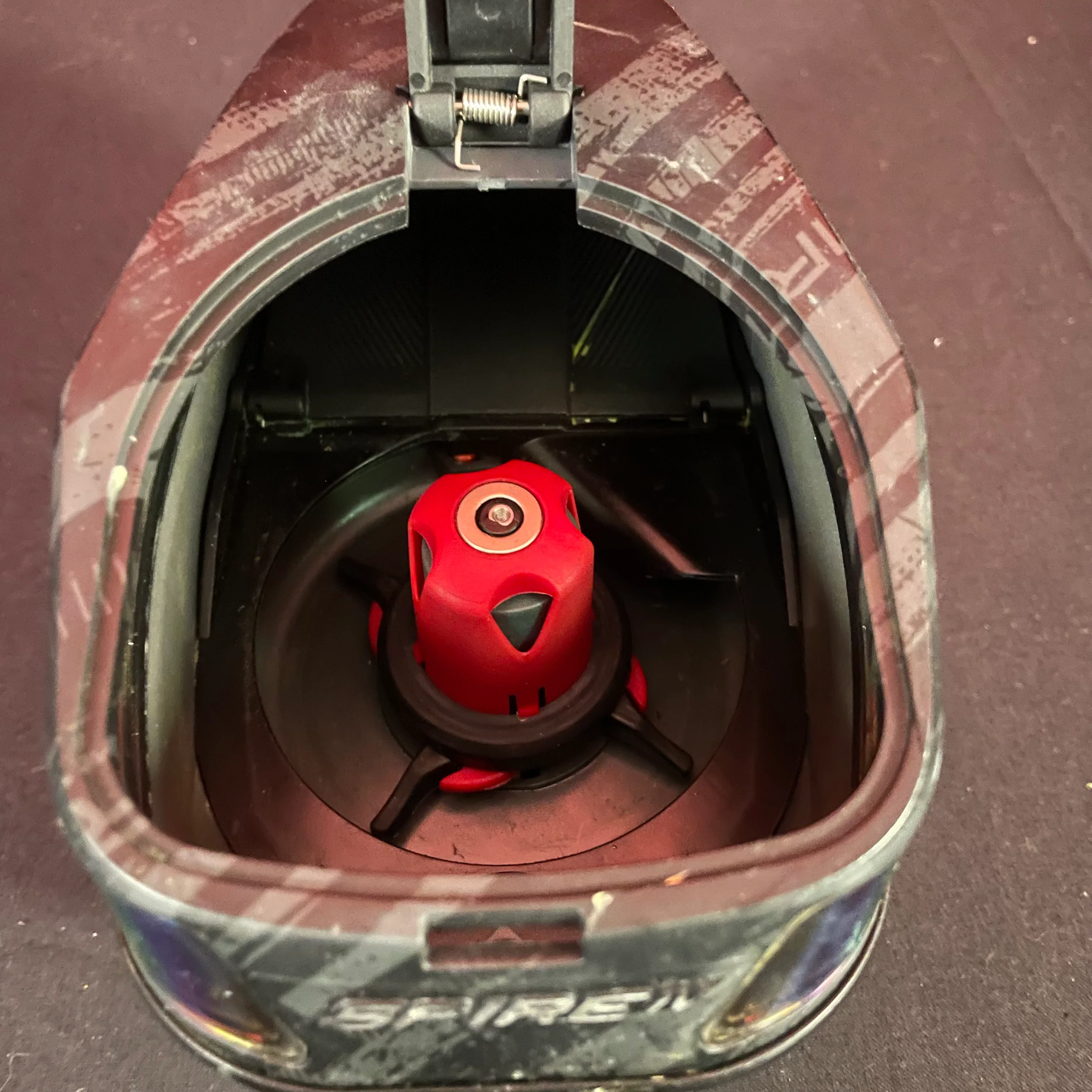 Used Virtue Spire IV Paintball Loader - Graphic Fire w/ Crowne Speed Feed - Image 6
