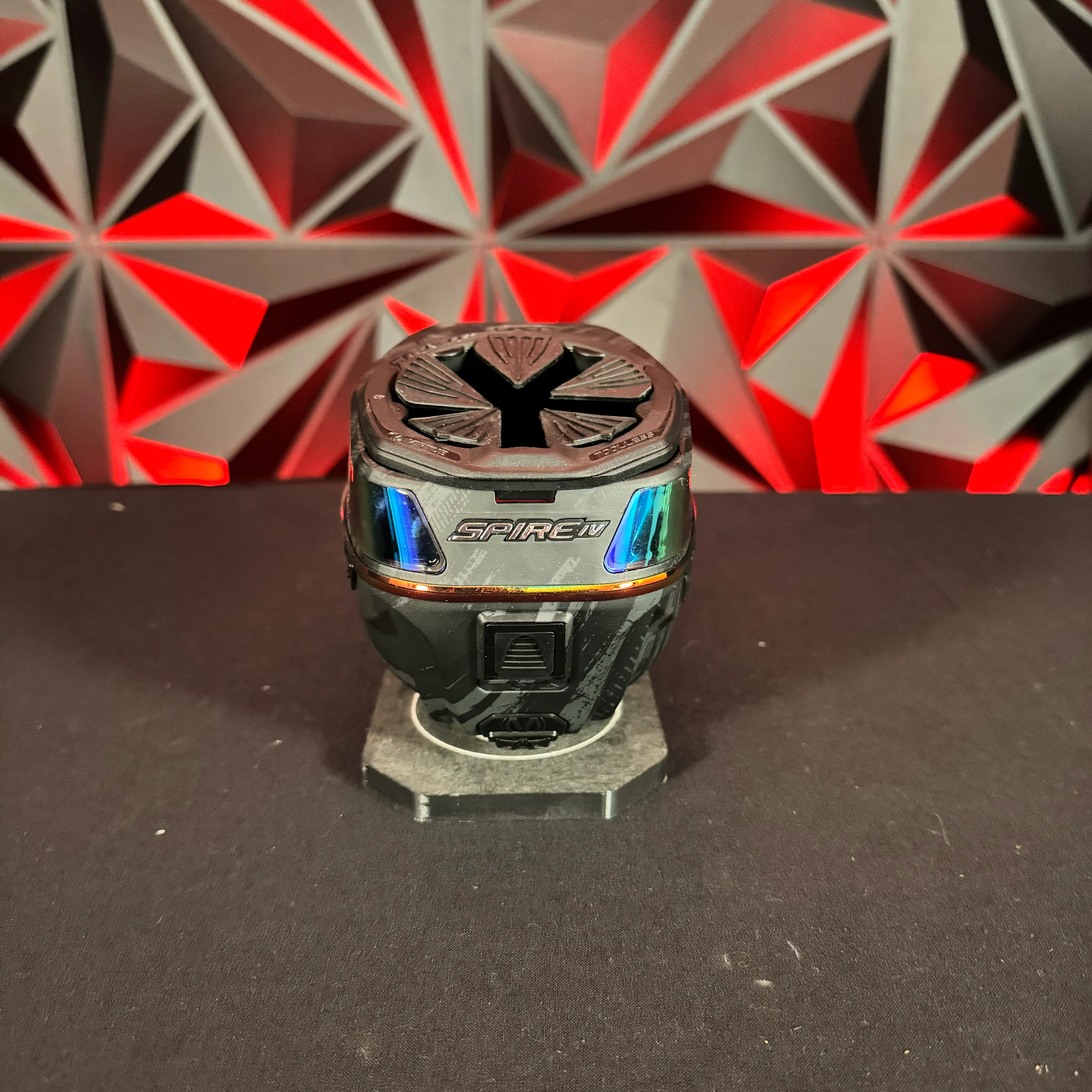 Used Virtue Spire IV Paintball Loader - Graphic Fire w/ Rain Lid - Image 5