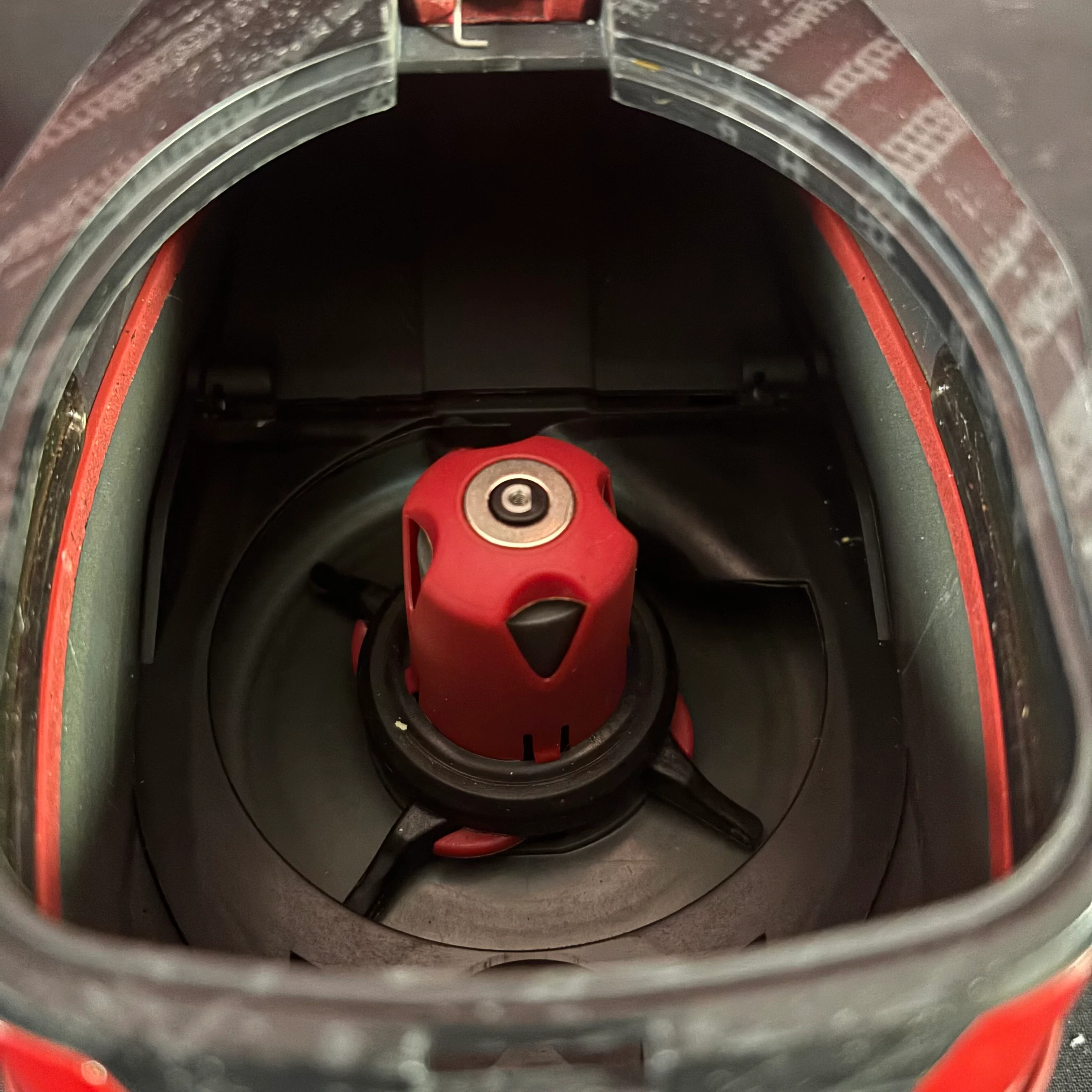 Used Virtue Spire IV Paintball Loader - Graphic w/ Red Painted Accents & NTR Speedfeed & Exalt Loader Case - Image 6